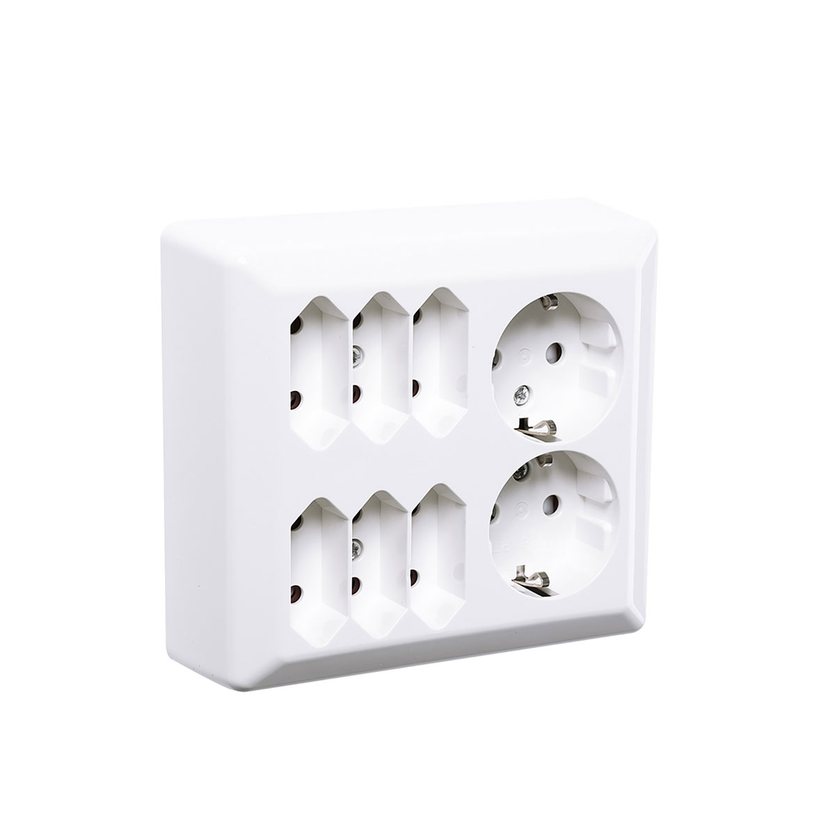 Vägguttag Elko 6+2-Vägs RS Renvit