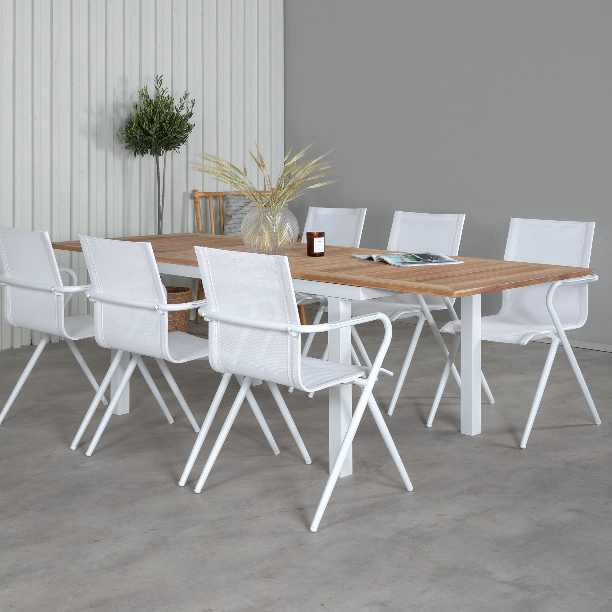Matgrupp Utomhus Venture Home Pave med 6 Act Trädgårdsstolar L: 160 cm