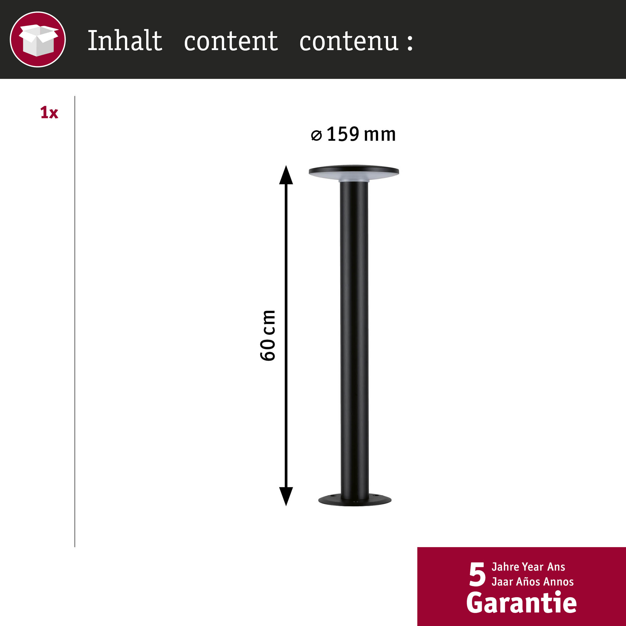 Pollare LED Paulmann Plate Smart Home Zigbee 3.0 IP44 230V