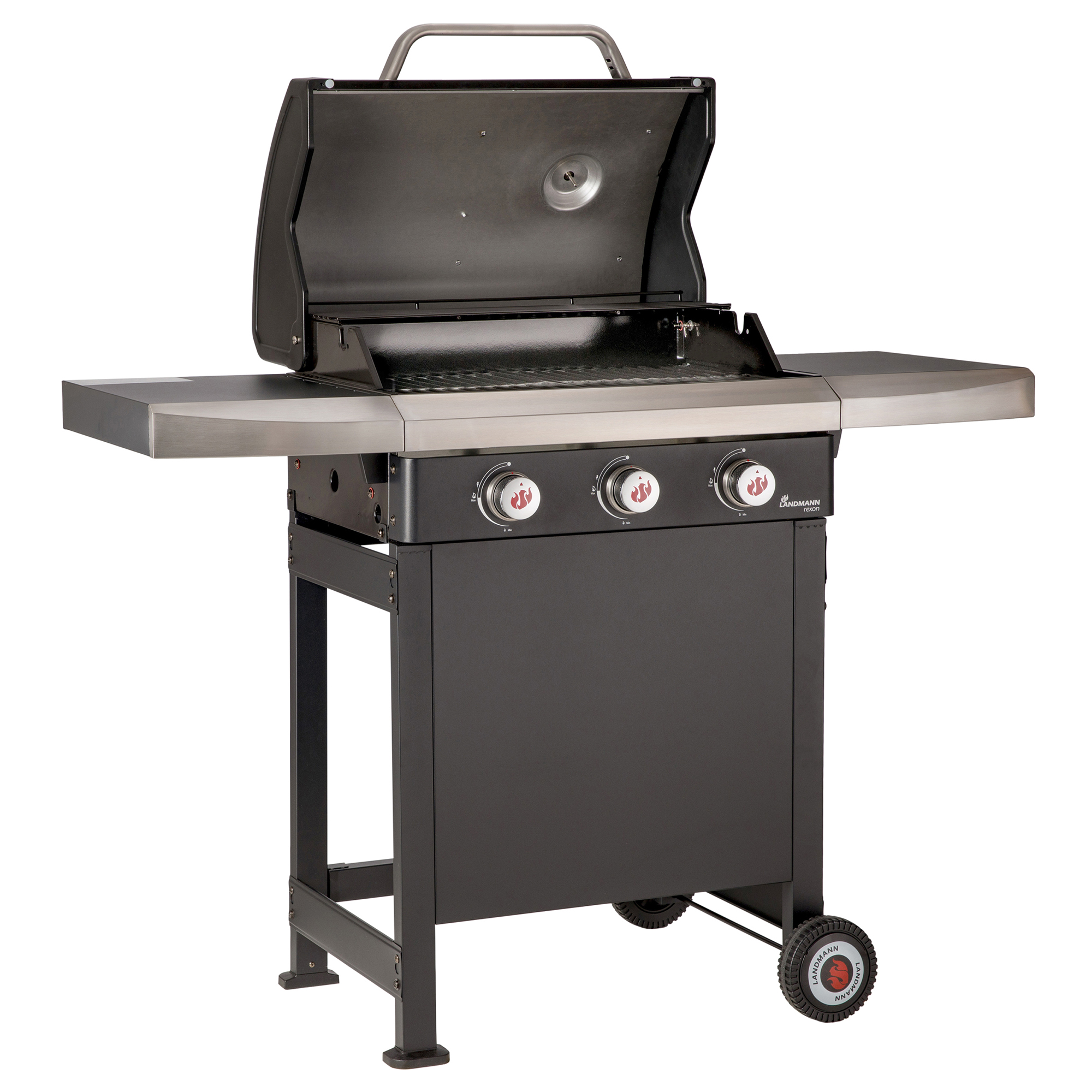 Gasolgrill Landmann Rexon PTS 3.0 Black Rostfritt Stål med 3 Brännare