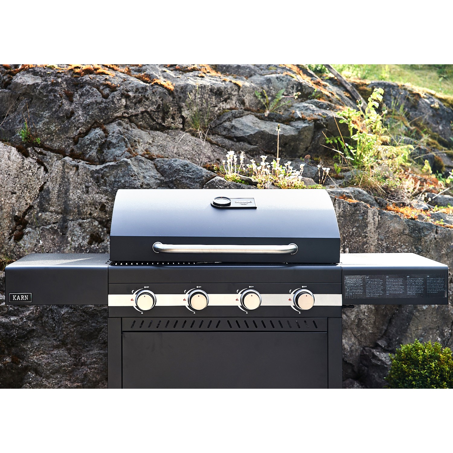 Gasolgrill Sunwind Karn Rostfritt Stål med Gjutgärnsgaller & 4 Brännare