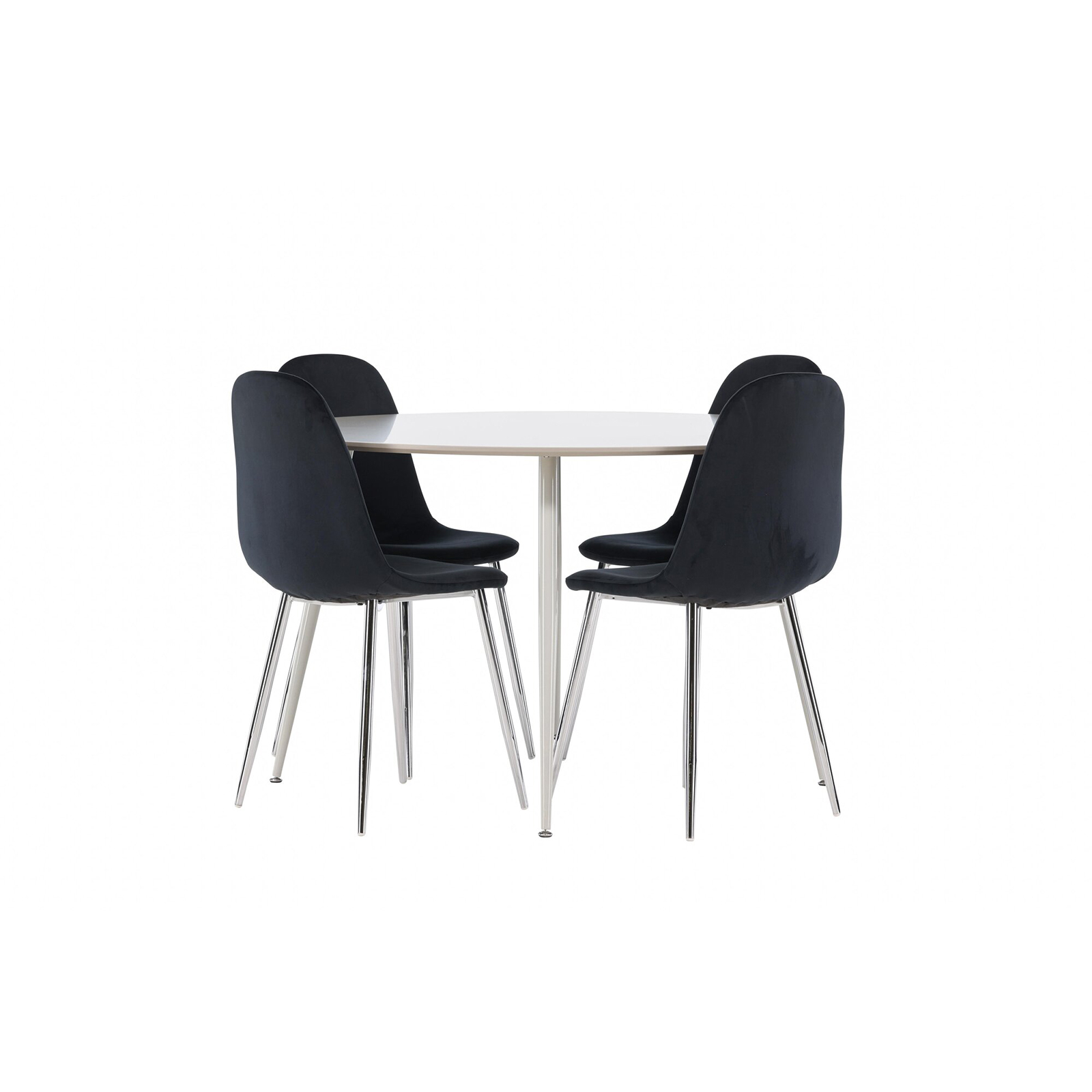 Plaza Dining Table with Polar Dining Chair Färg: Beige/Svart, Ben: Stål