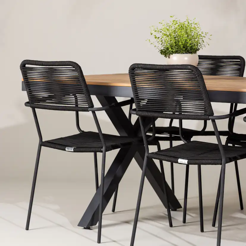 Trädgårdsgrupp Venture Home Garcia med 6 Lindos Trädgårdsstolar