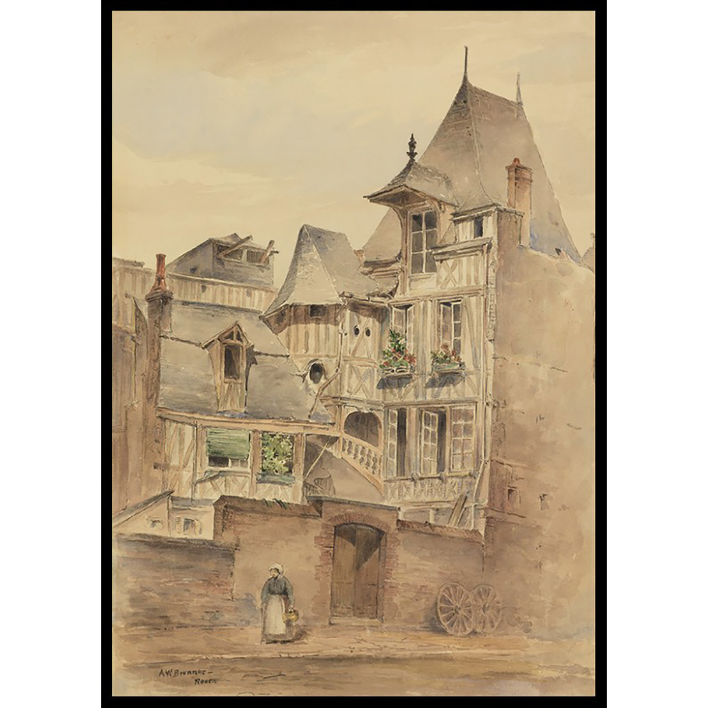 Poster Gallerix Street Scene With Medieval Houses By Arnold W. Brunner