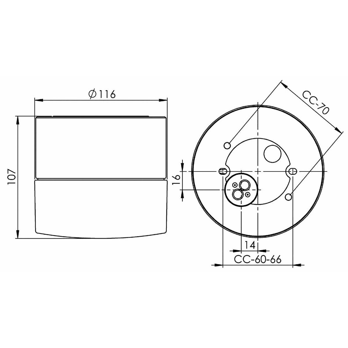 Vägg-/Taklampa Ifö Electric Giza Matt IP44 LED