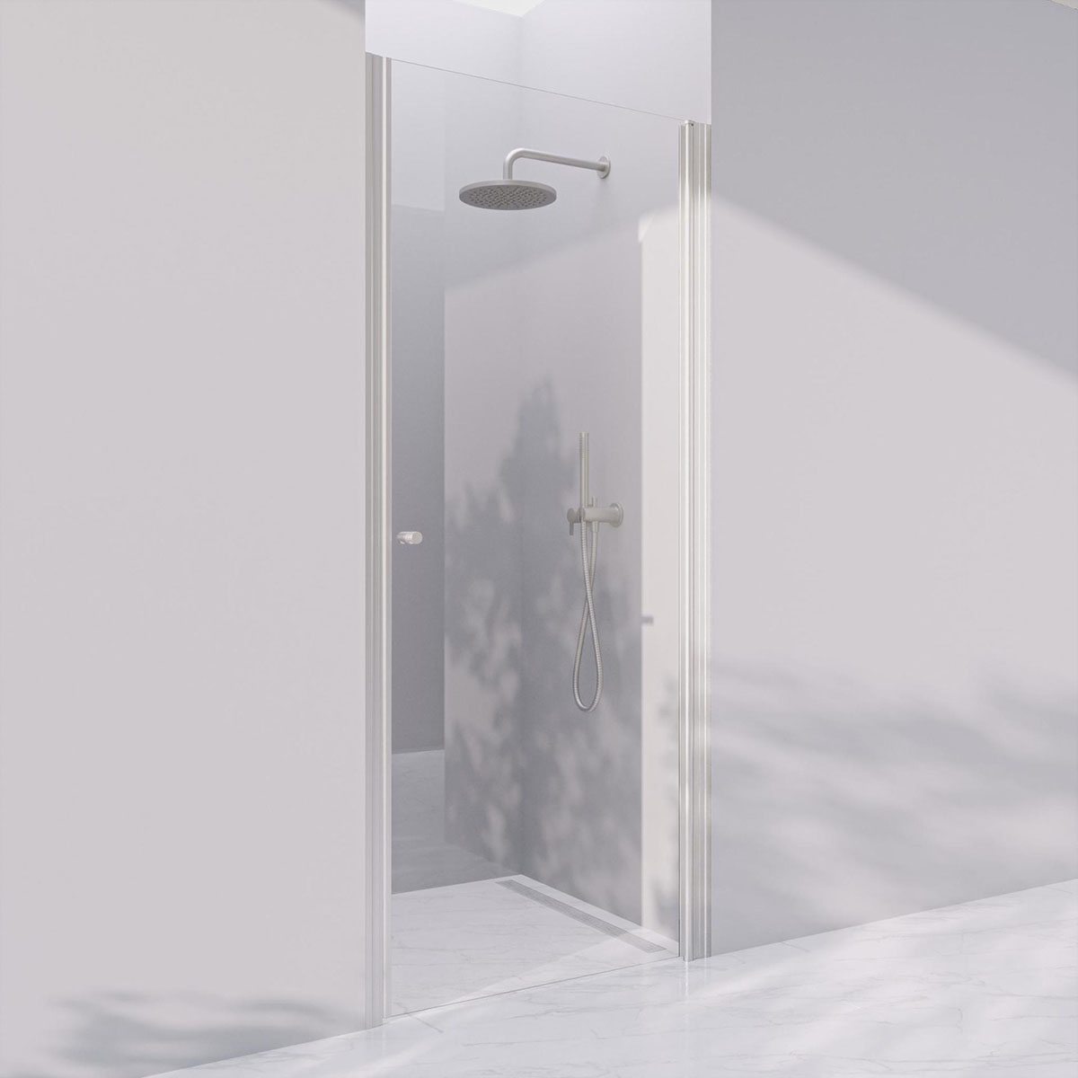 Invitrea Prime PN2/Vänsterhängd/80/Silvermatt/Fingergreppskn Glastyp: Linjeglas, Handtag: Silvermatt Fingergreppsknopp, Profil: Silvermatt, Hängning: Vänsterhängd, Bredd: 800 mm