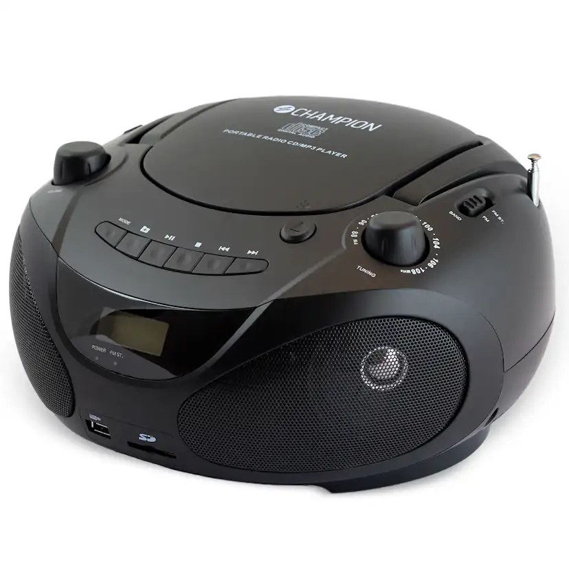 Boombox Champion CD/Radio/MP3/USB Black
