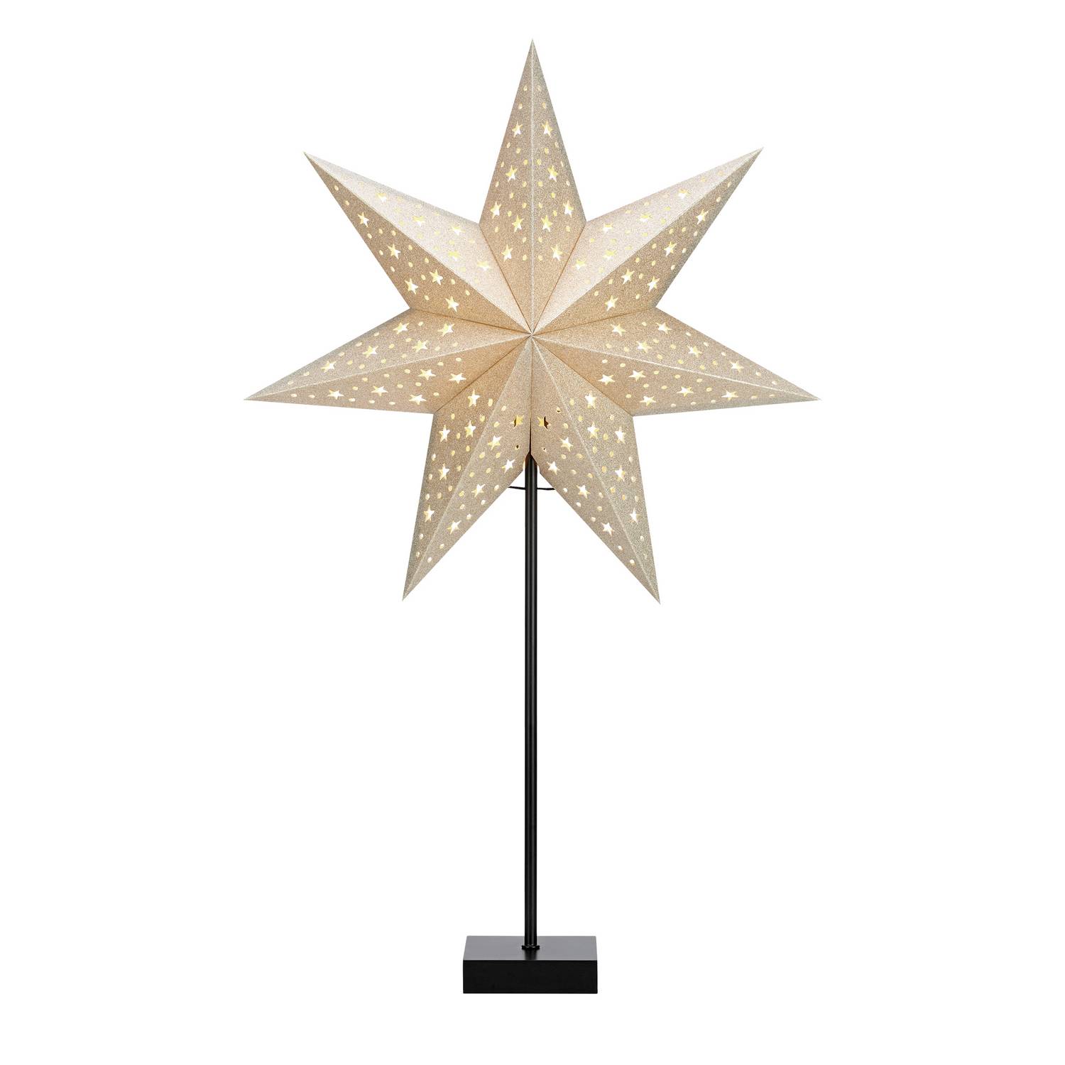 Adventsstjärna Markslöjd Solvalla 69 cm Golden på fot