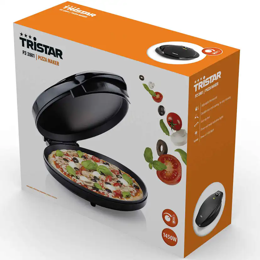 Pizzaugn Tristar PZ-2881 Elektrisk Svart för Utebruk