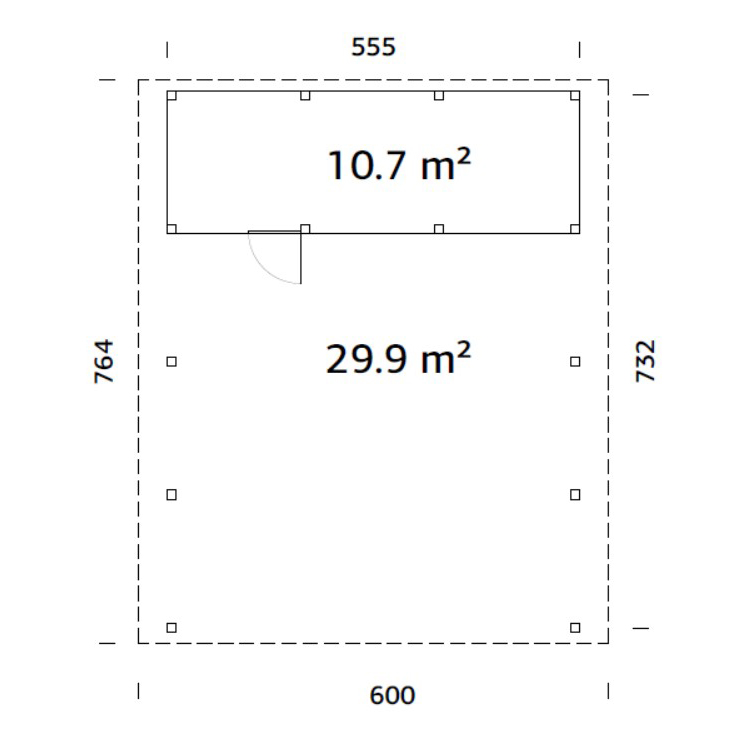 Carport Palmako Karl 40,6 m2 med Förråd
