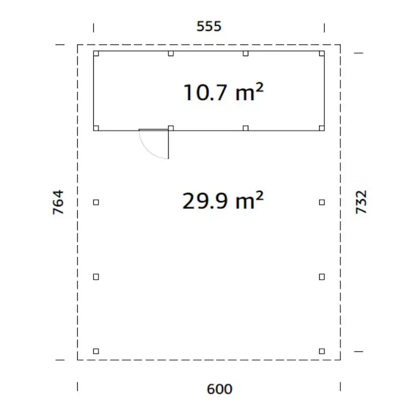 Carport Palmako Karl 40,6 m2 med Förråd
