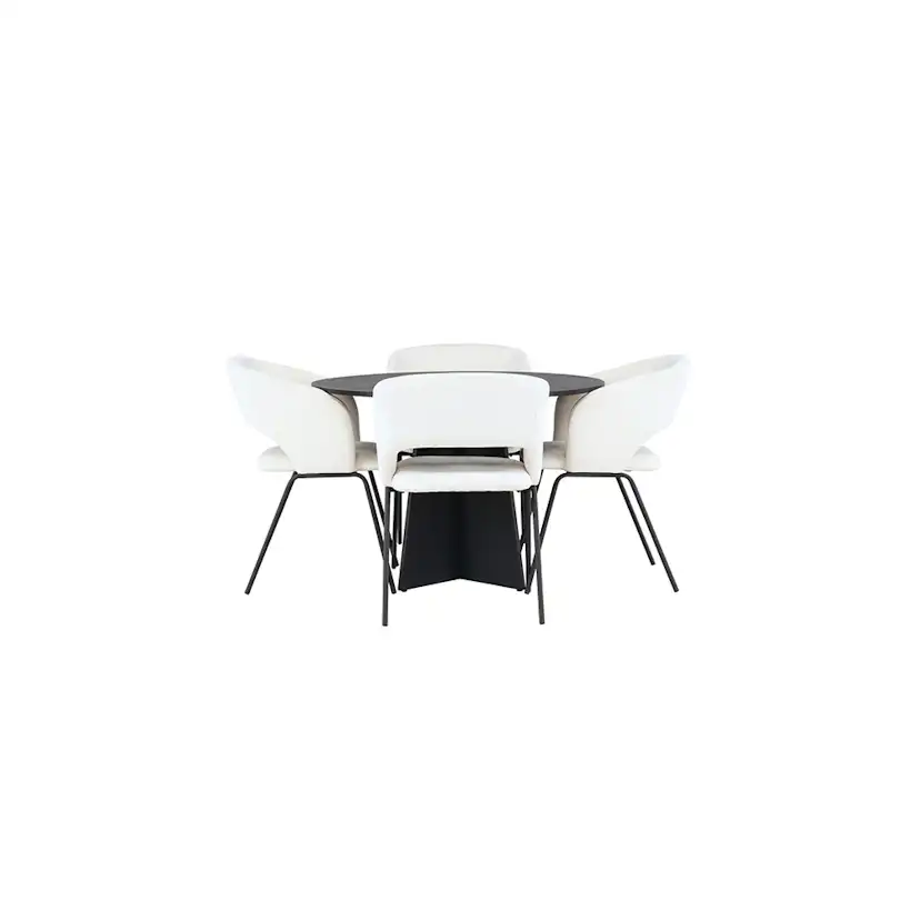Matgrupp Venture Home Bootcut Ø110 cm med 4 st Day stolar