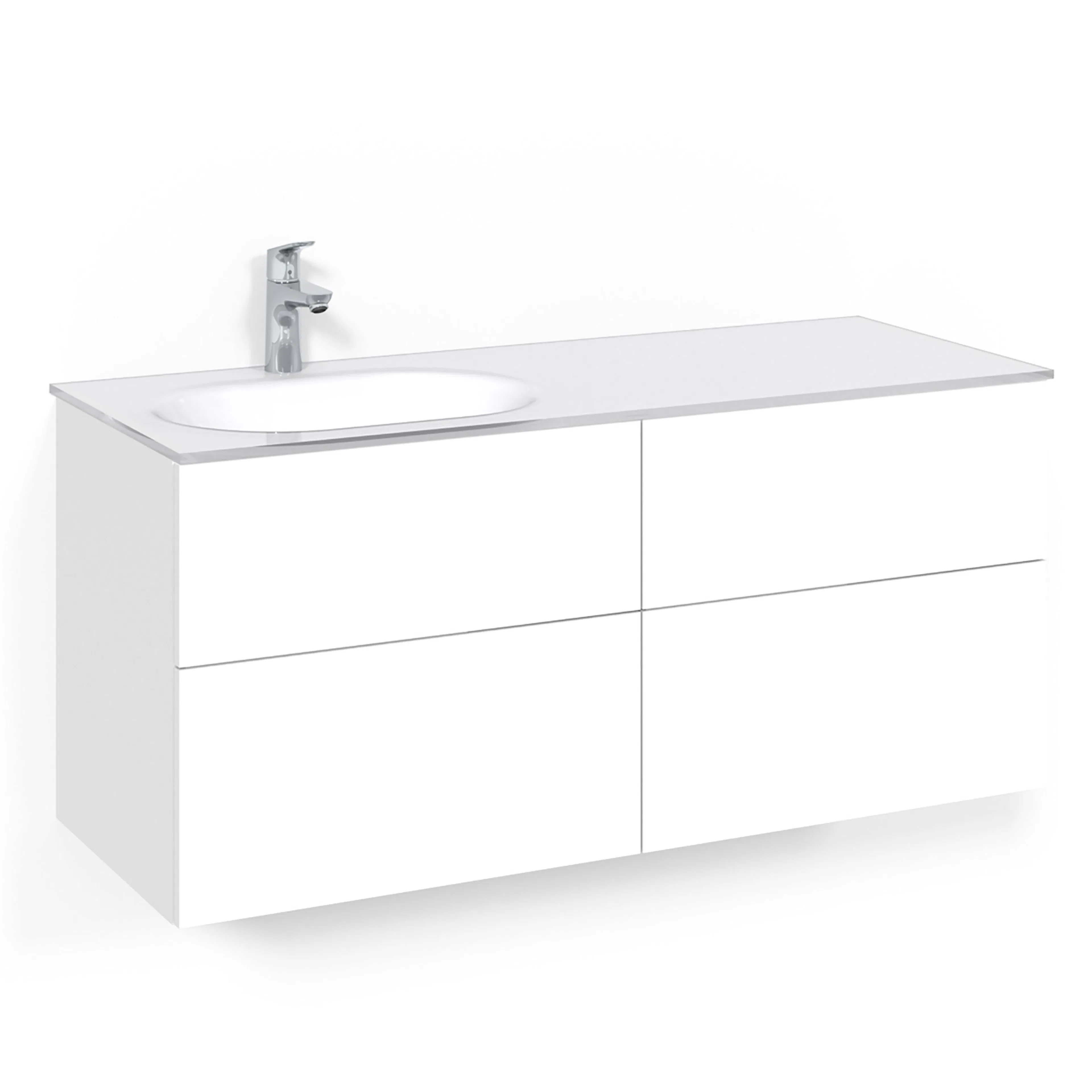 Tvättställsskåp Macro Design Crown Plain Med Glastvättställ