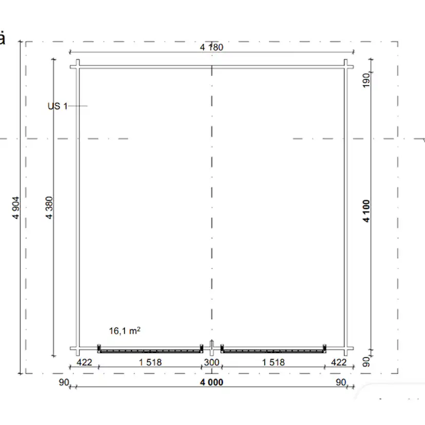 Timmerförråd LP Garden R-L (16m²) Med Springor