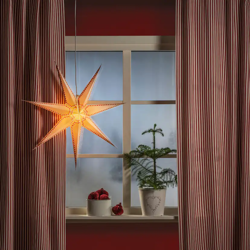 Adventsstjärna Gnosjö Konstsmide Rödmönstrad 78 cm