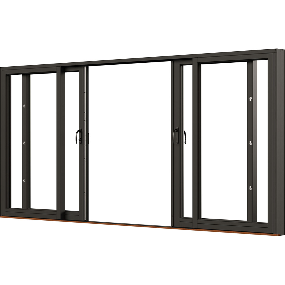 Parskjutdörr NorDan NTech Aluminium 4-Delad BlackLine Svart