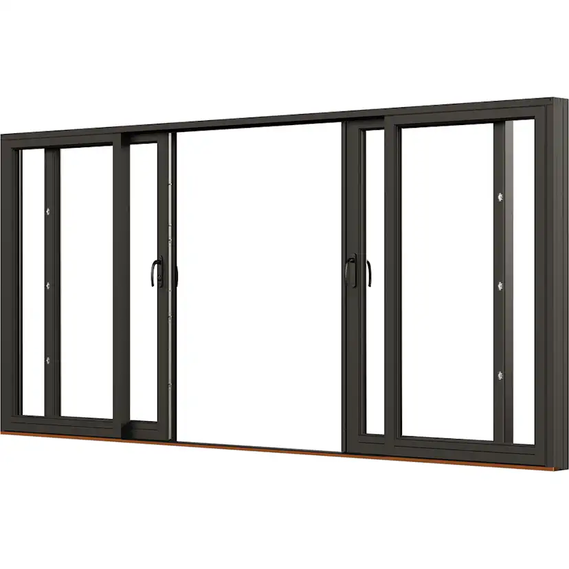 Parskjutdörr NorDan NTech Aluminium 4-Delad BlackLine Svart