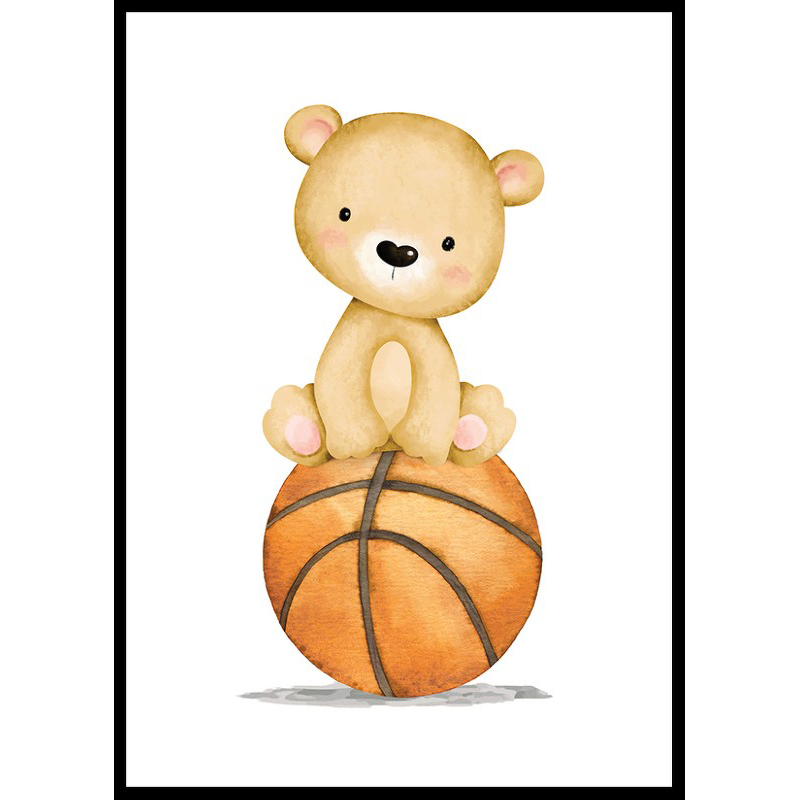 Poster Gallerix Bear With Basketball