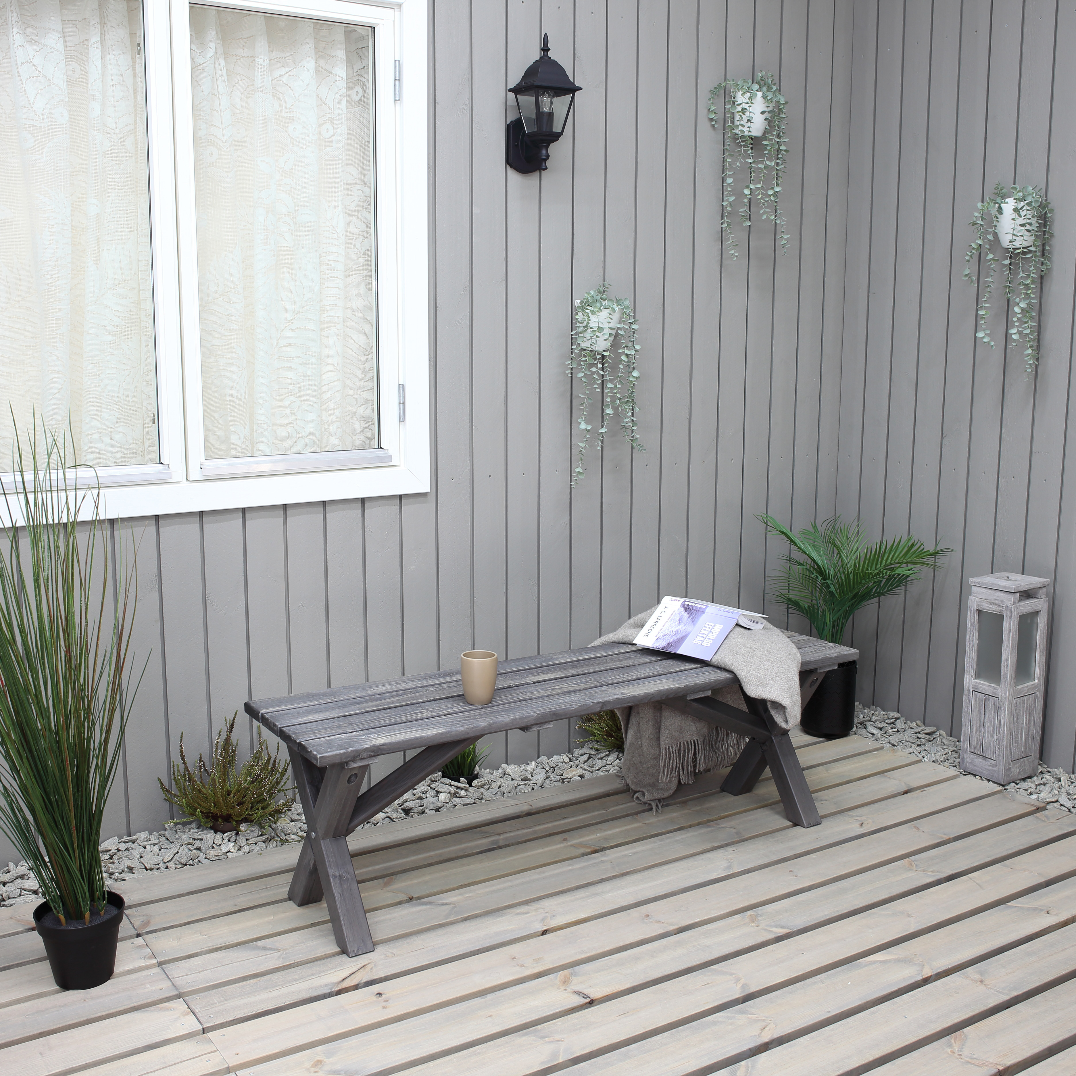 SCOTTSDALE bench 140 Grå, 1400 mm