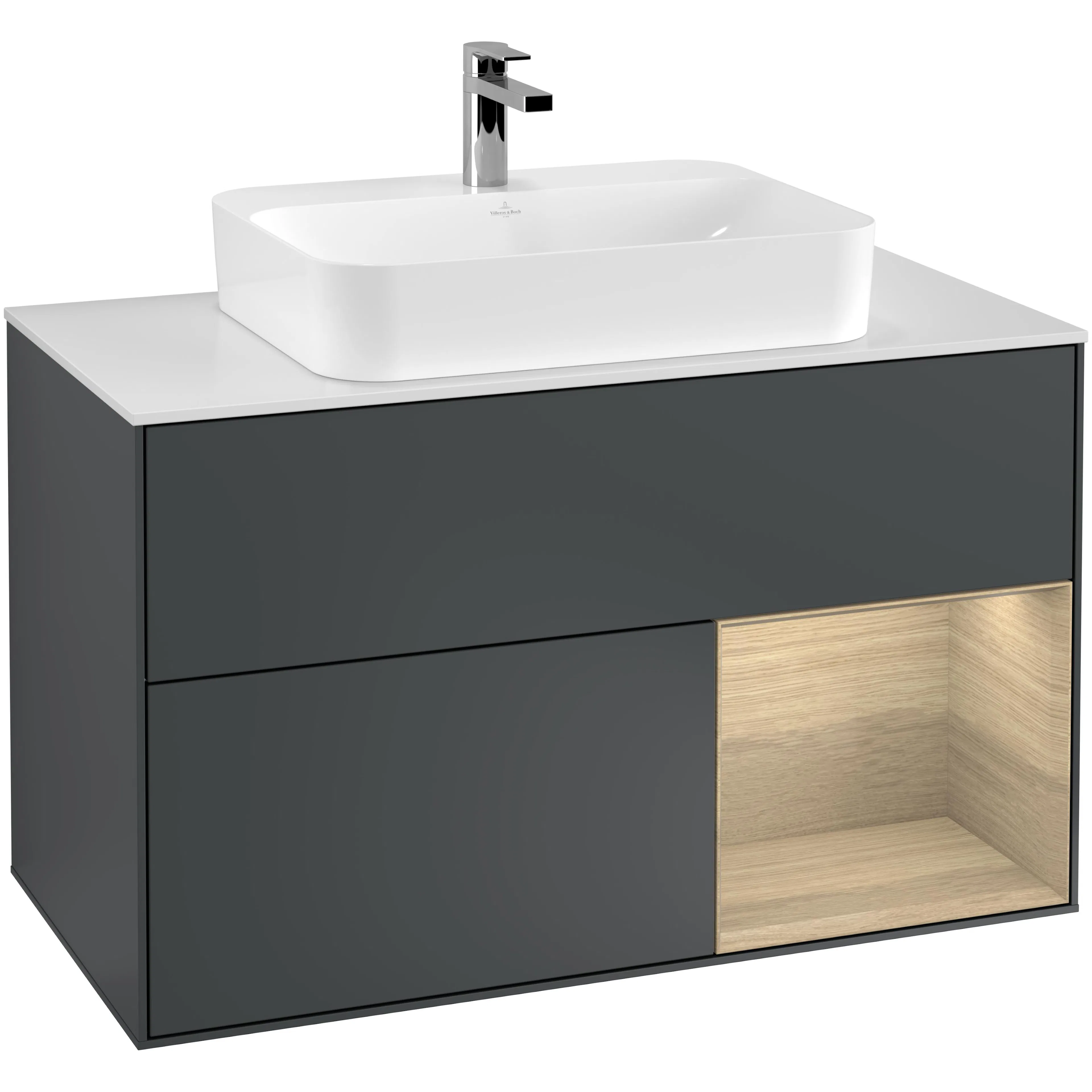 Tvättställsskåp Villeroy & Boch Finion med 2 Lådor Hylla och Bänkskiva för Ytmonterat Tvättställ