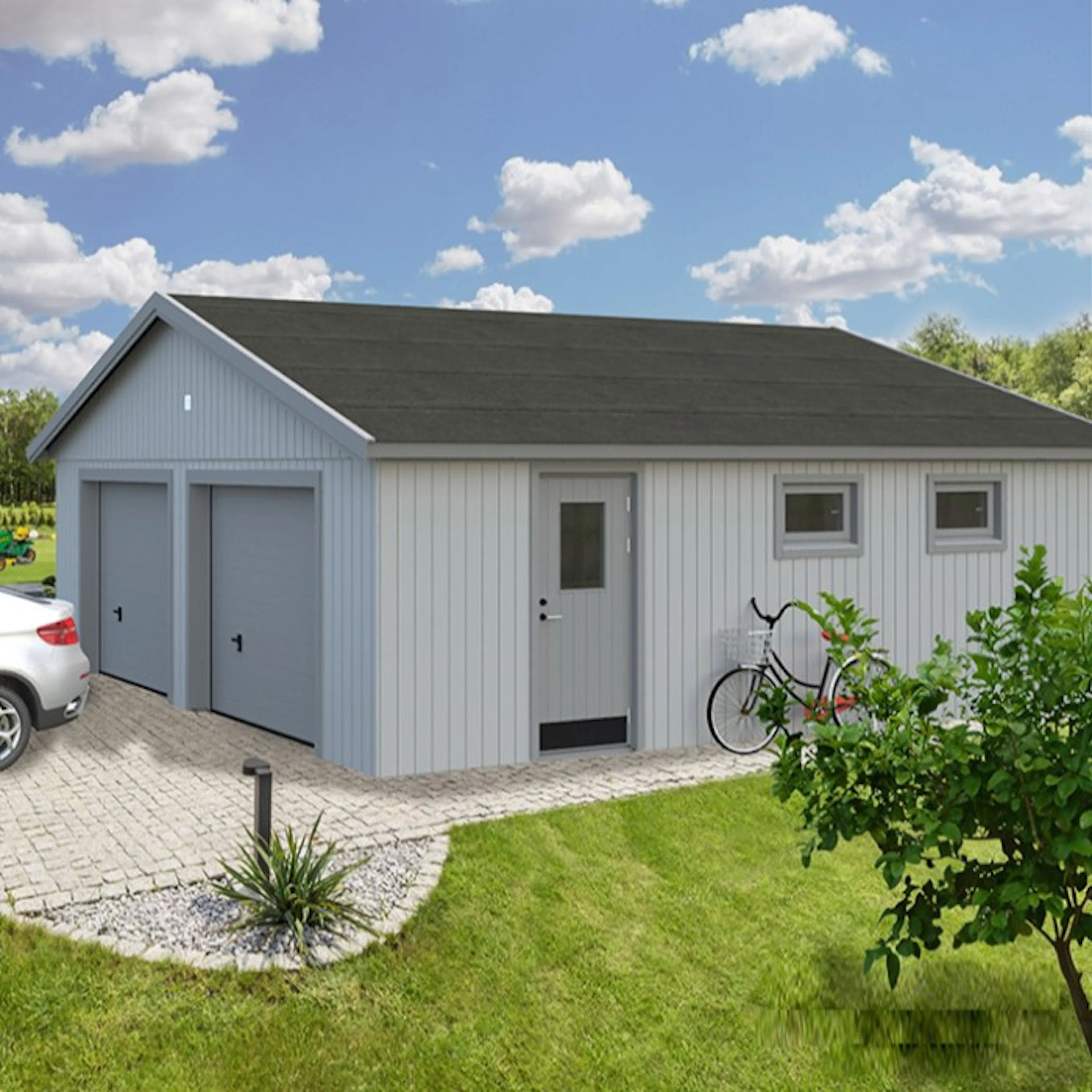 Dubbelgarage Palmako Andre 49,1 m2 med Takskjutport