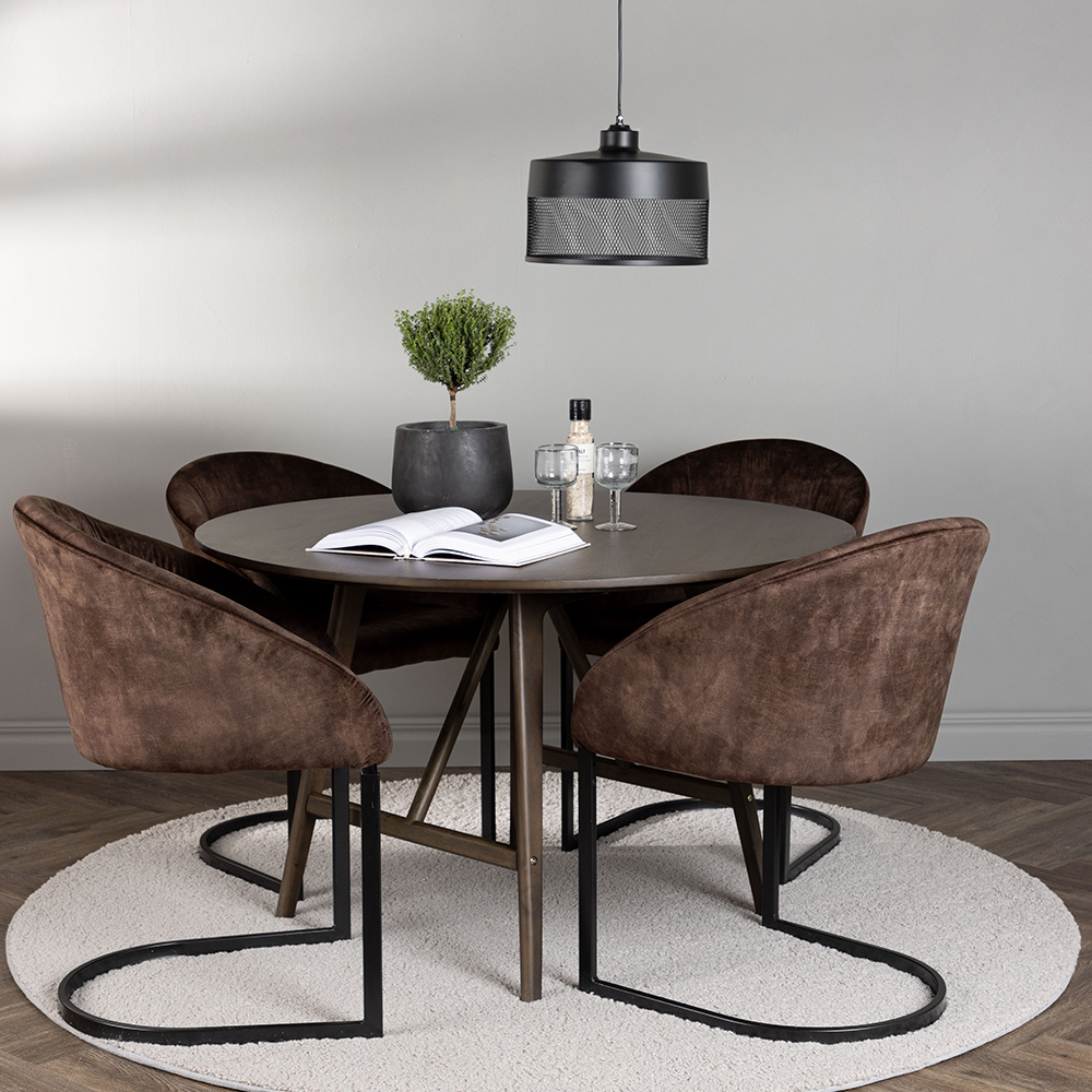 Matgrupp Venture Home Kaseidon Ø100 cm med 4 st Evening stolar