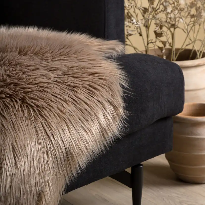 Katy Sheepskin Polyester/fake suede/Acrylic - Brown / - 60*9 Brun