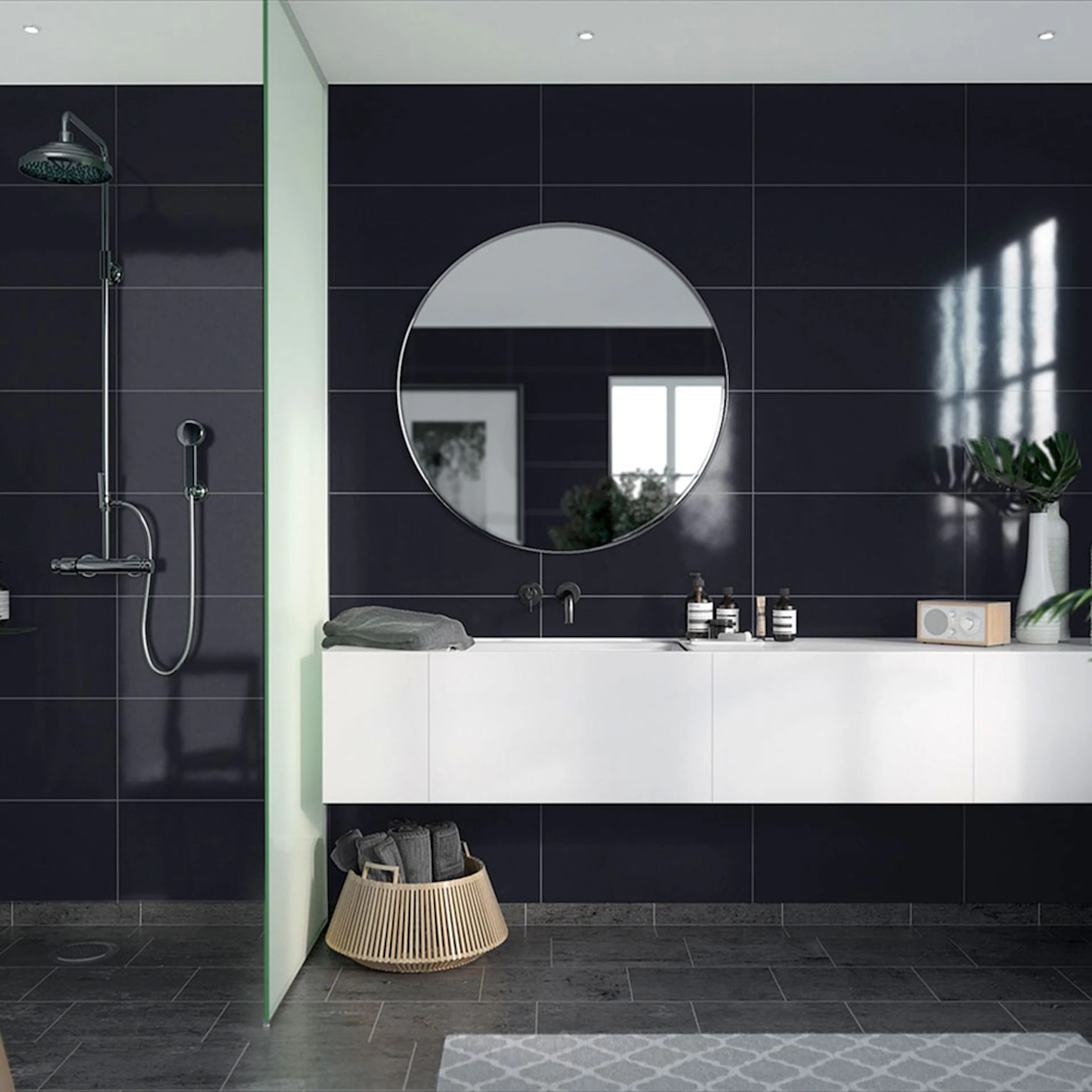 Våtrumsskiva Fibo New York Black 2124-M6030 HG