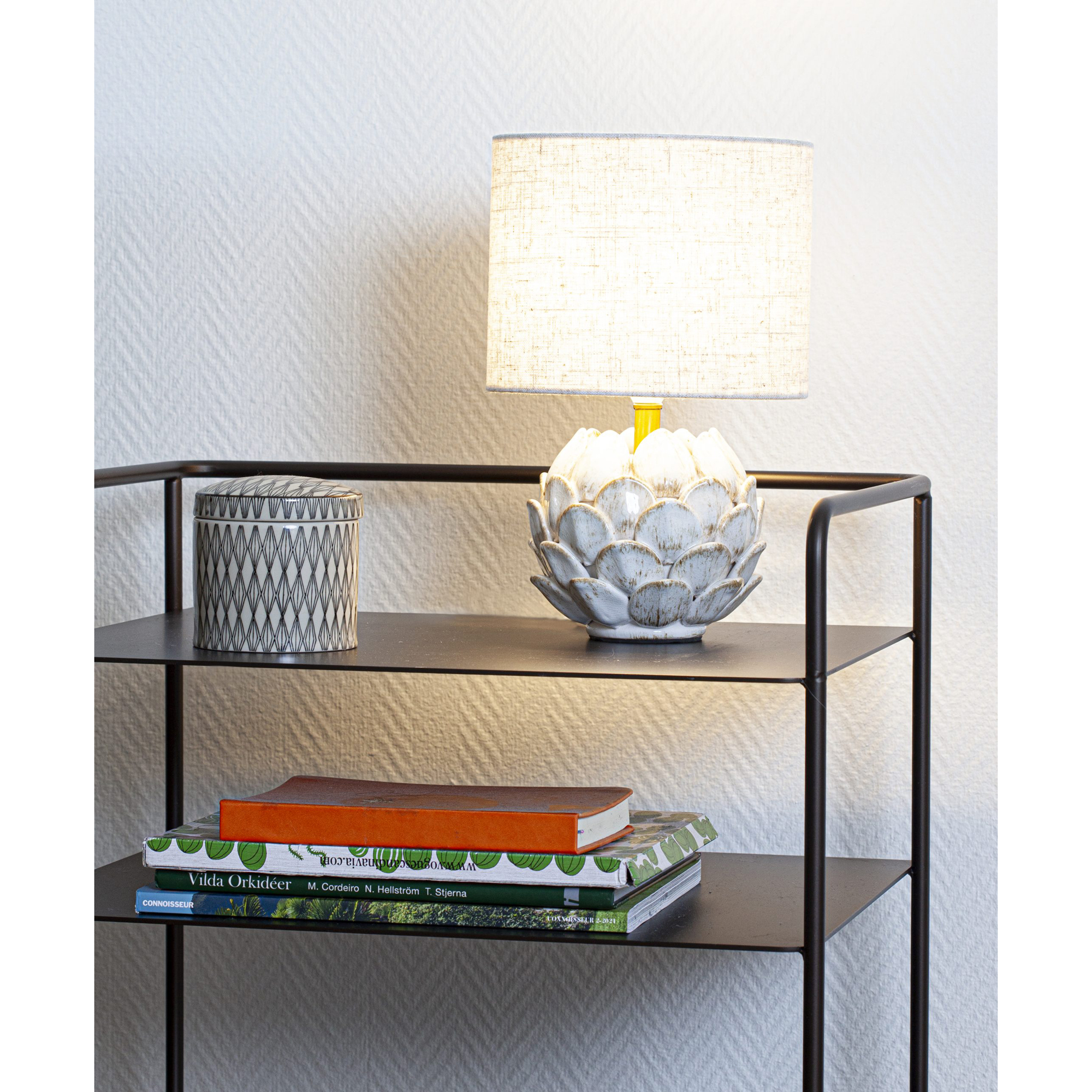 Bordslampa Cottex Rosanna H30 cm Keramikfot med Linneskräm