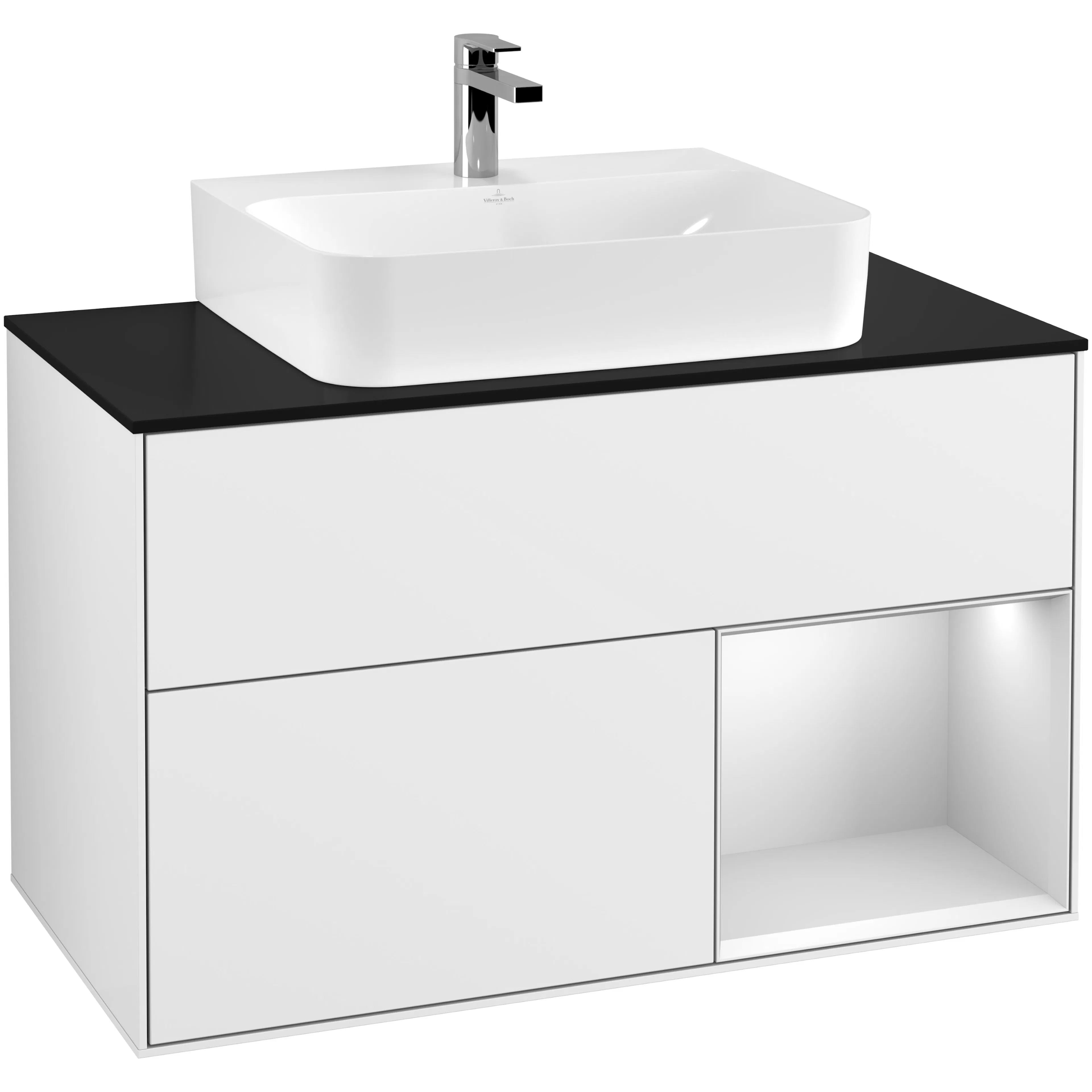 Tvättställsskåp Villeroy & Boch Finion med 2 Lådor Hylla och Bänkskiva för Centrerat Tvättställ