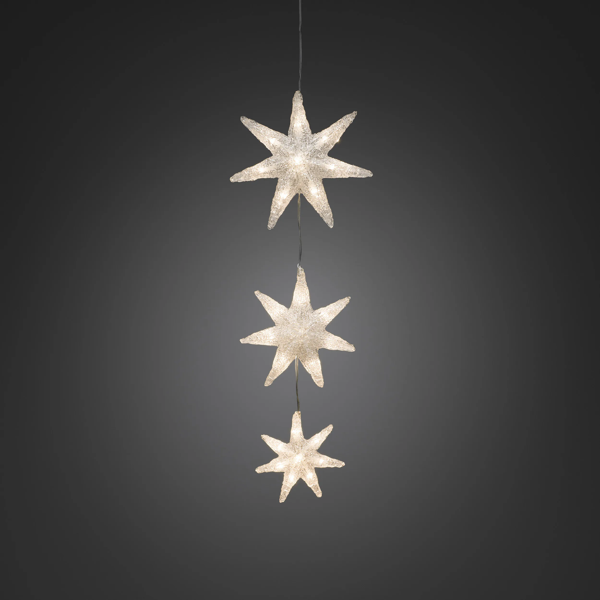 Ljusslinga Gnosjö Konstsmide 3 st Snöflingor LED