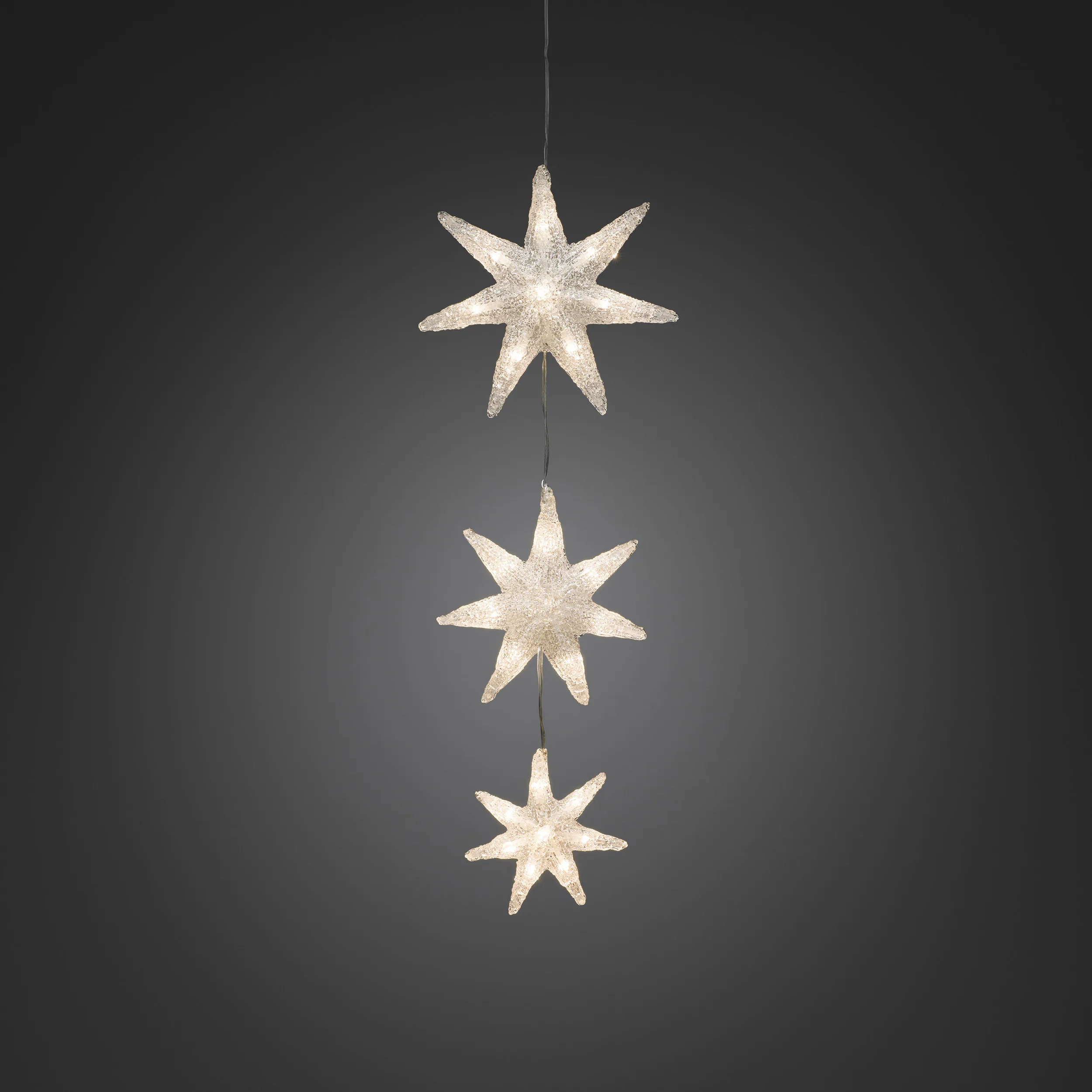 Ljusslinga Gnosjö Konstsmide 3 st Snöflingor LED