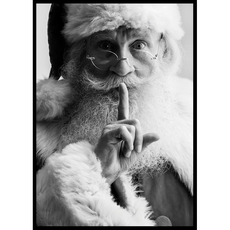 Poster Gallerix Santa Be Quiet B&W