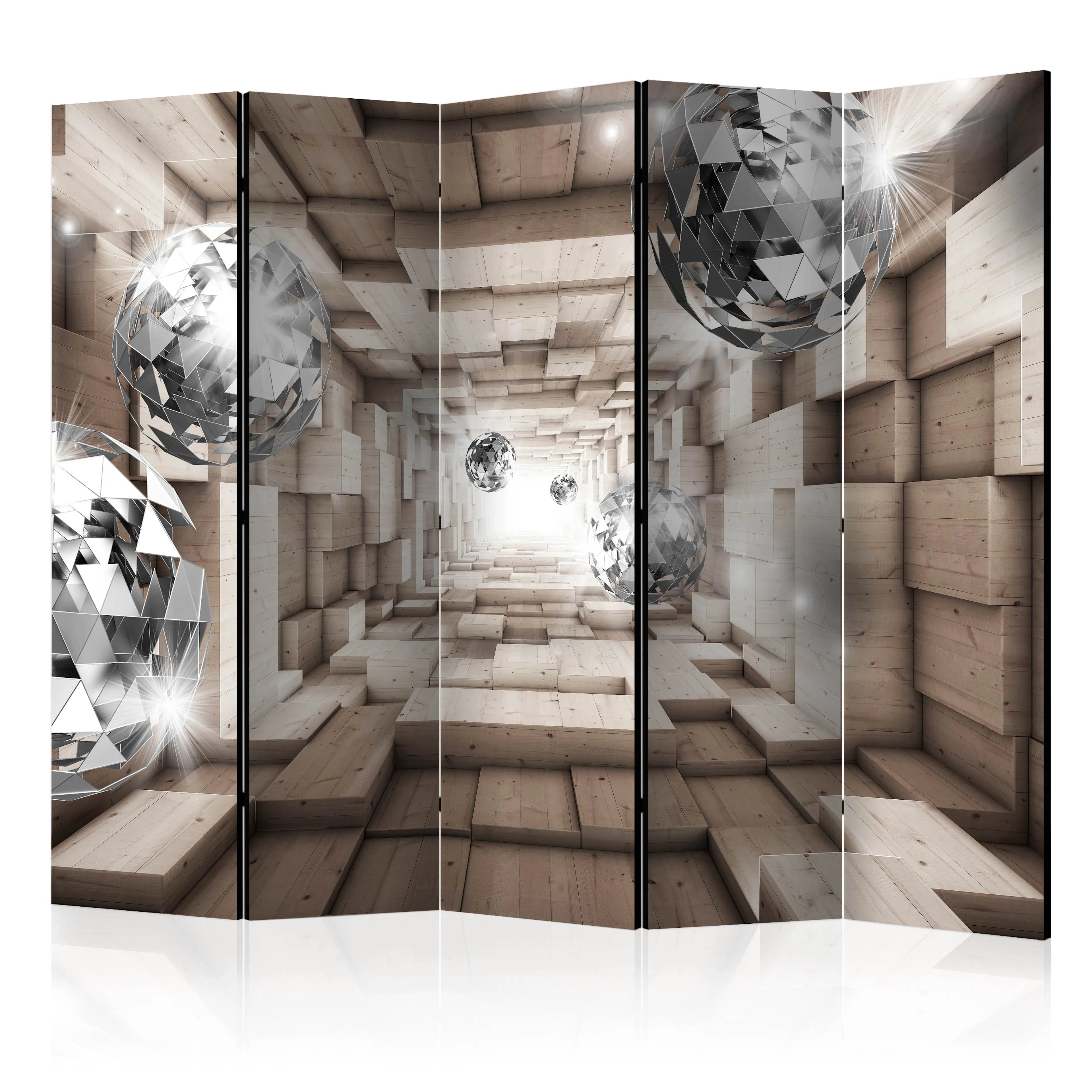 Rumsavdelare Skärmvägg Arkiio In A Wooden Tunnel II 225x172 cm