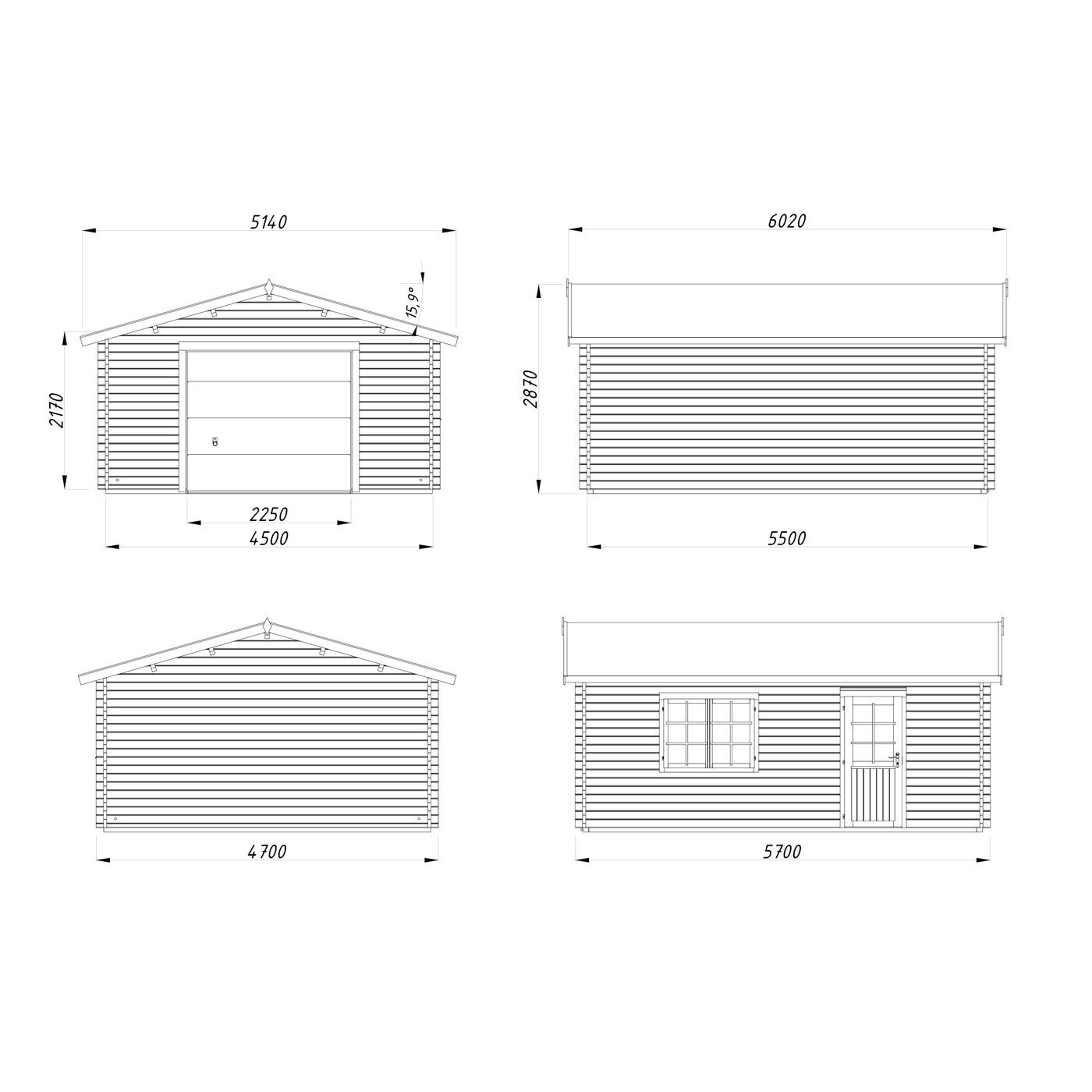 Roger 23,9 m2 with sectional door Brun dippad
