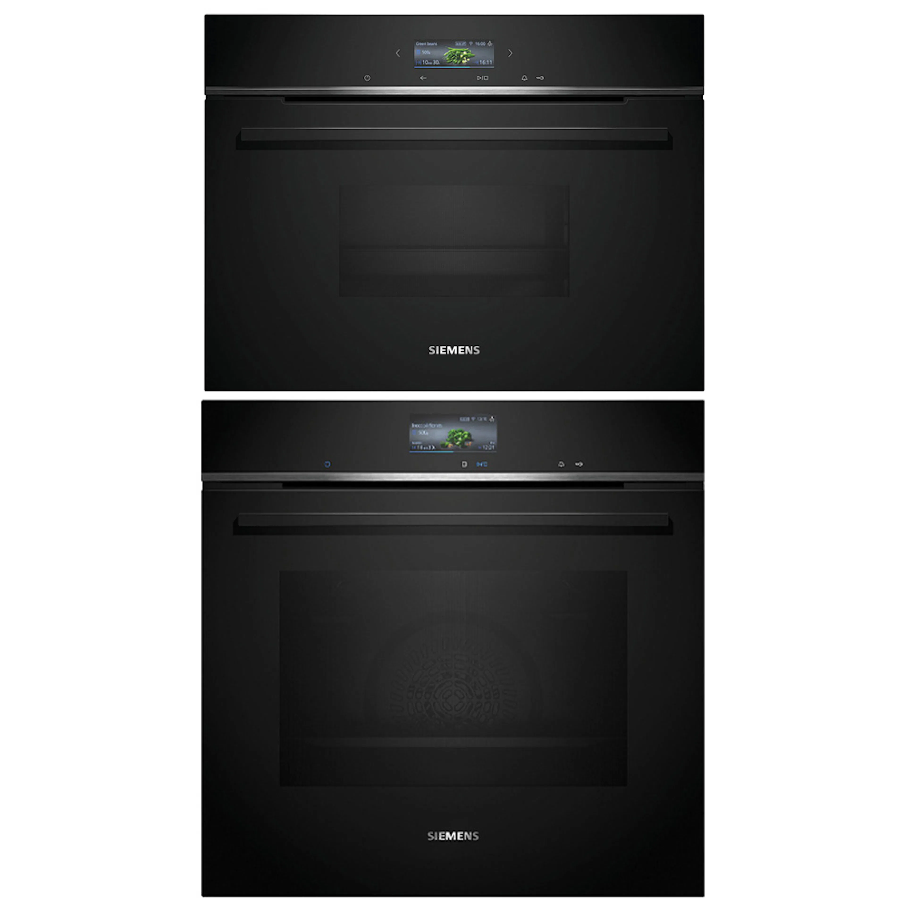 Ugn och Mikro Siemens iQ700 HB776G3B2S + CD714GXB1 Med WIFI och Ångfunktion Svart