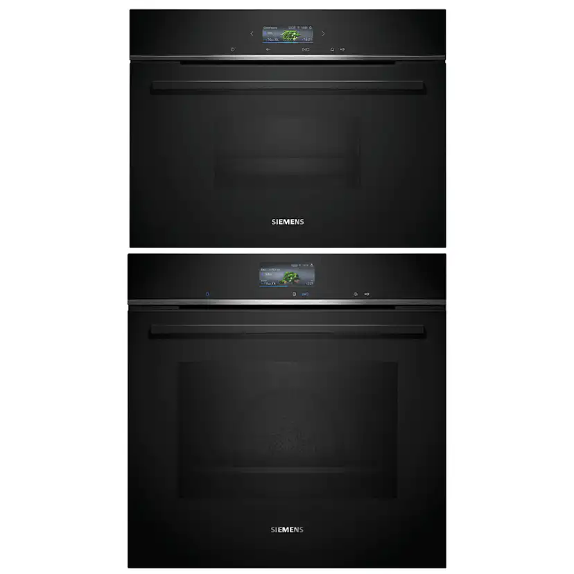 Ugn och Mikro Siemens iQ700 HB776G3B2S + CD714GXB1 Med WIFI och Ångfunktion Svart