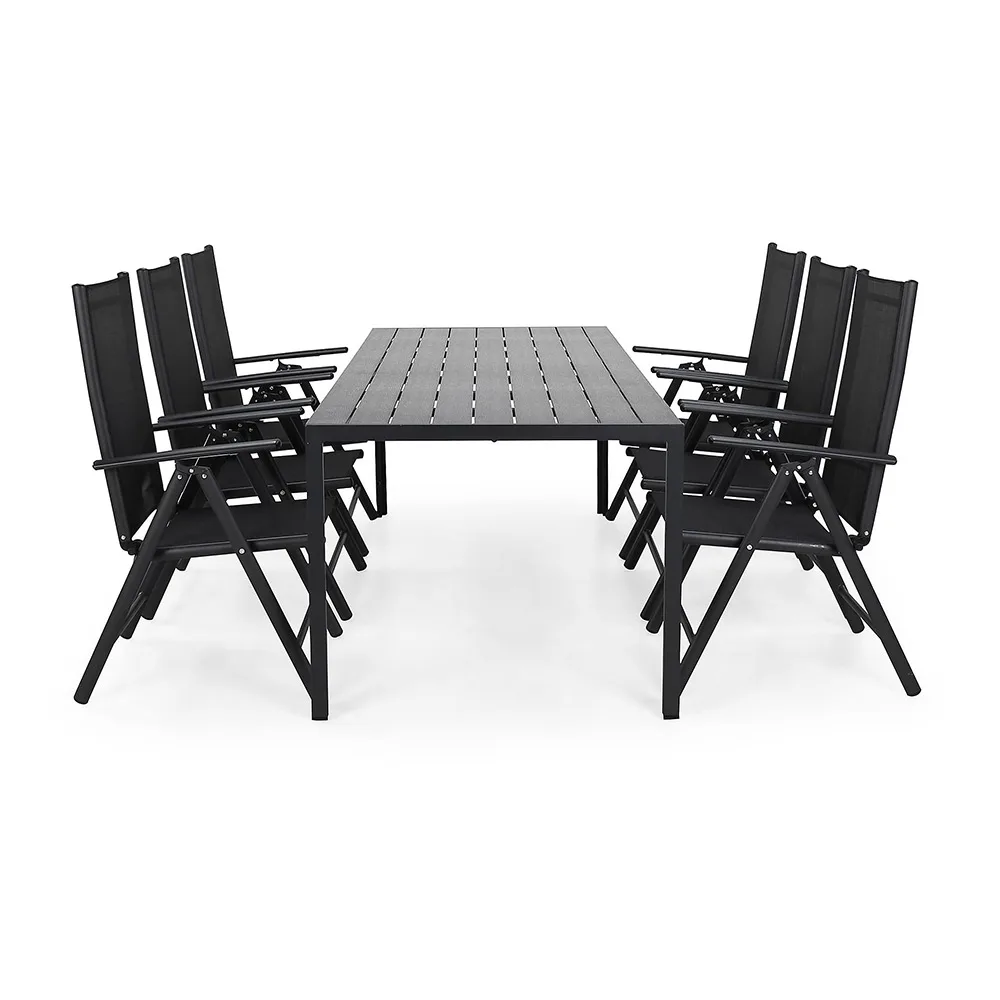 Matgrupp Comfort Garden Tunis 205 med 6 Positionsstolar Maggie