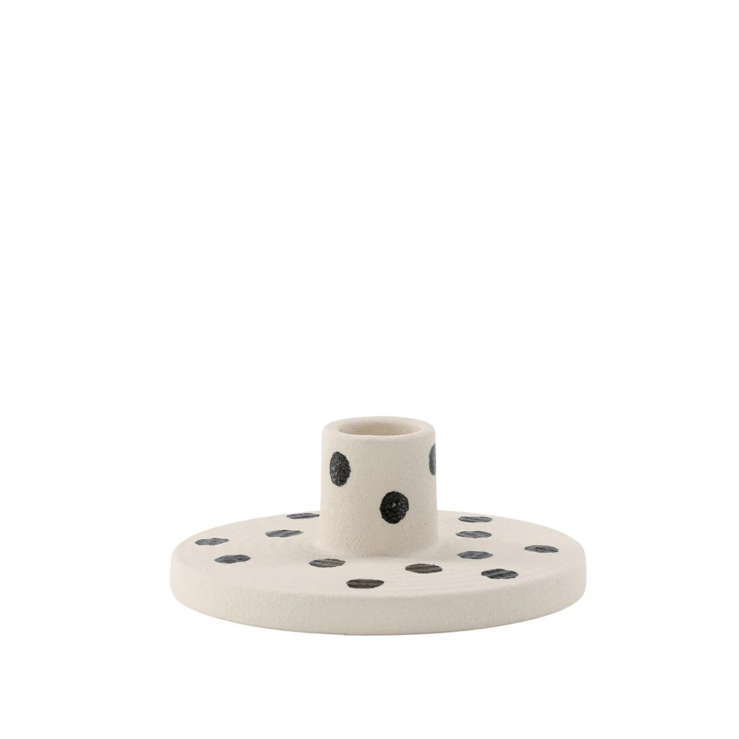 Bette Candlestick - White/Black Dots - W12*H5cm Vit