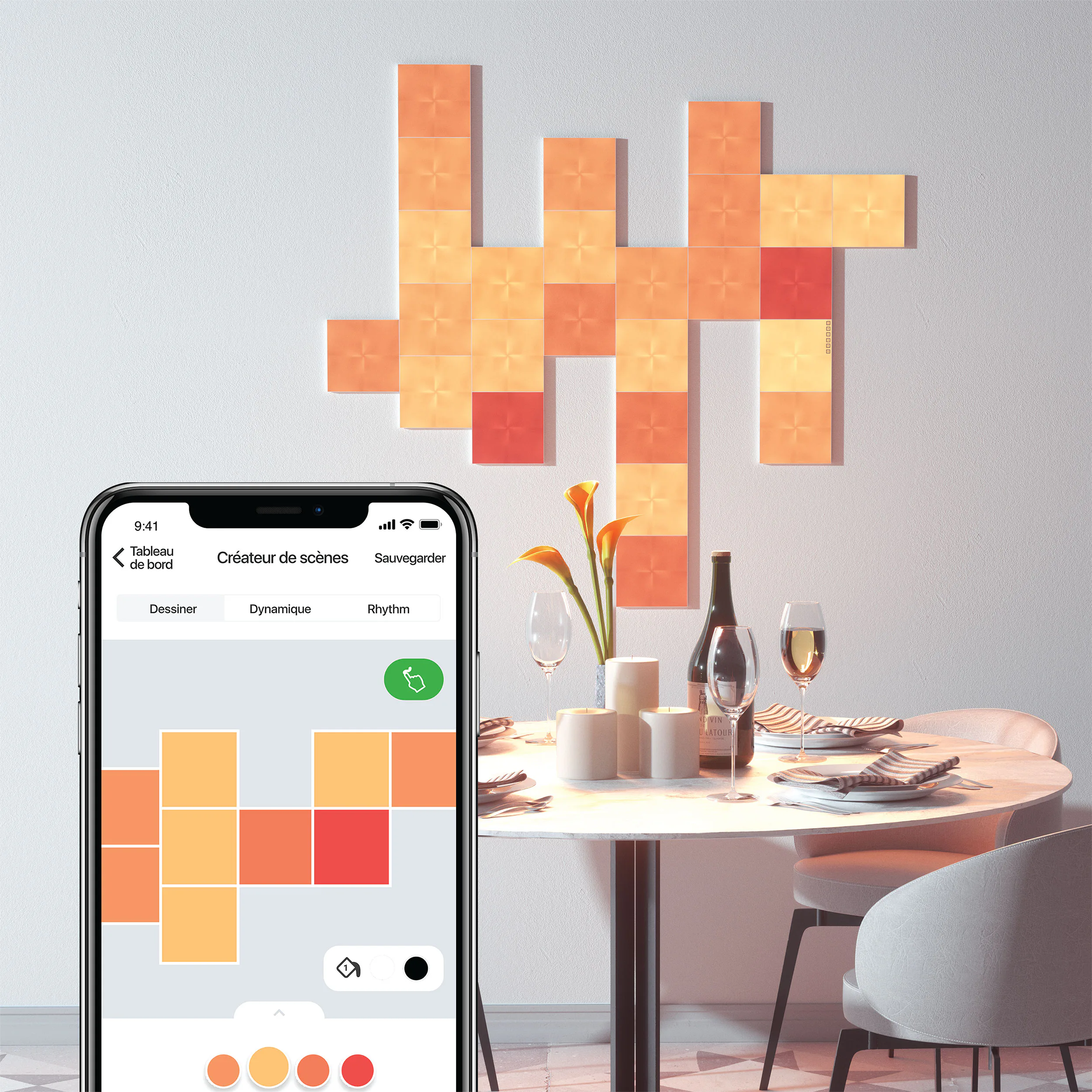 Belysningssystem Nanoleaf Canvas Startkit 9-pack