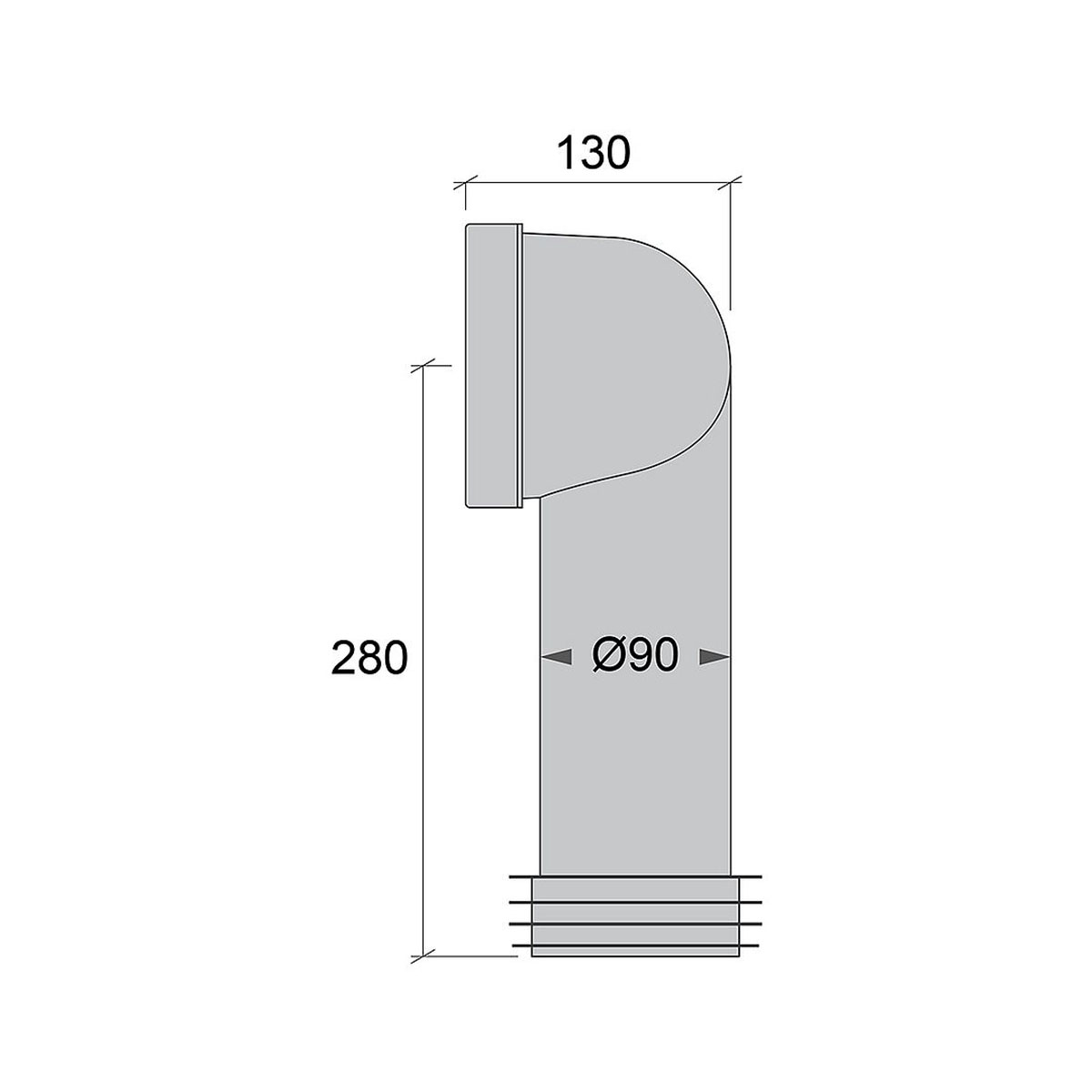 WC-Anslutning Jafo Universal 90 Grader