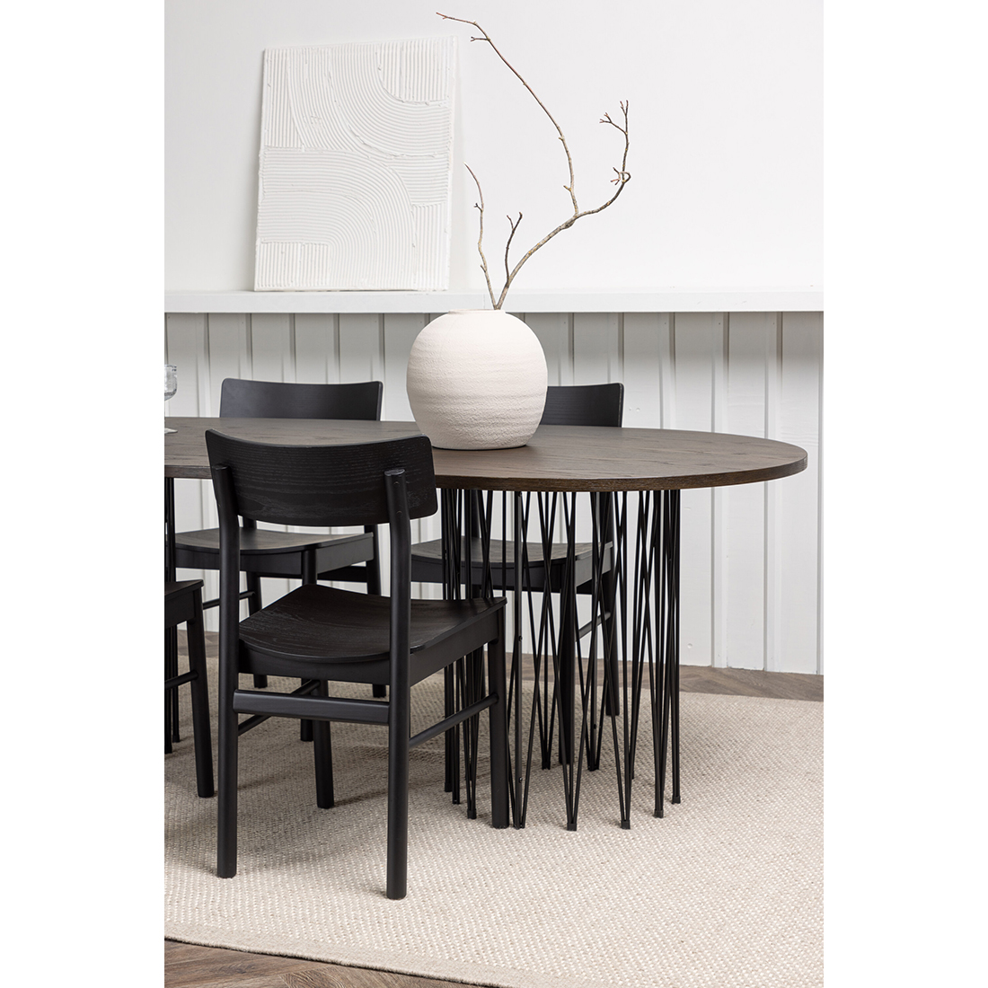 Matgrupp Venture Home Stone oval med 4st Montros Matstolar