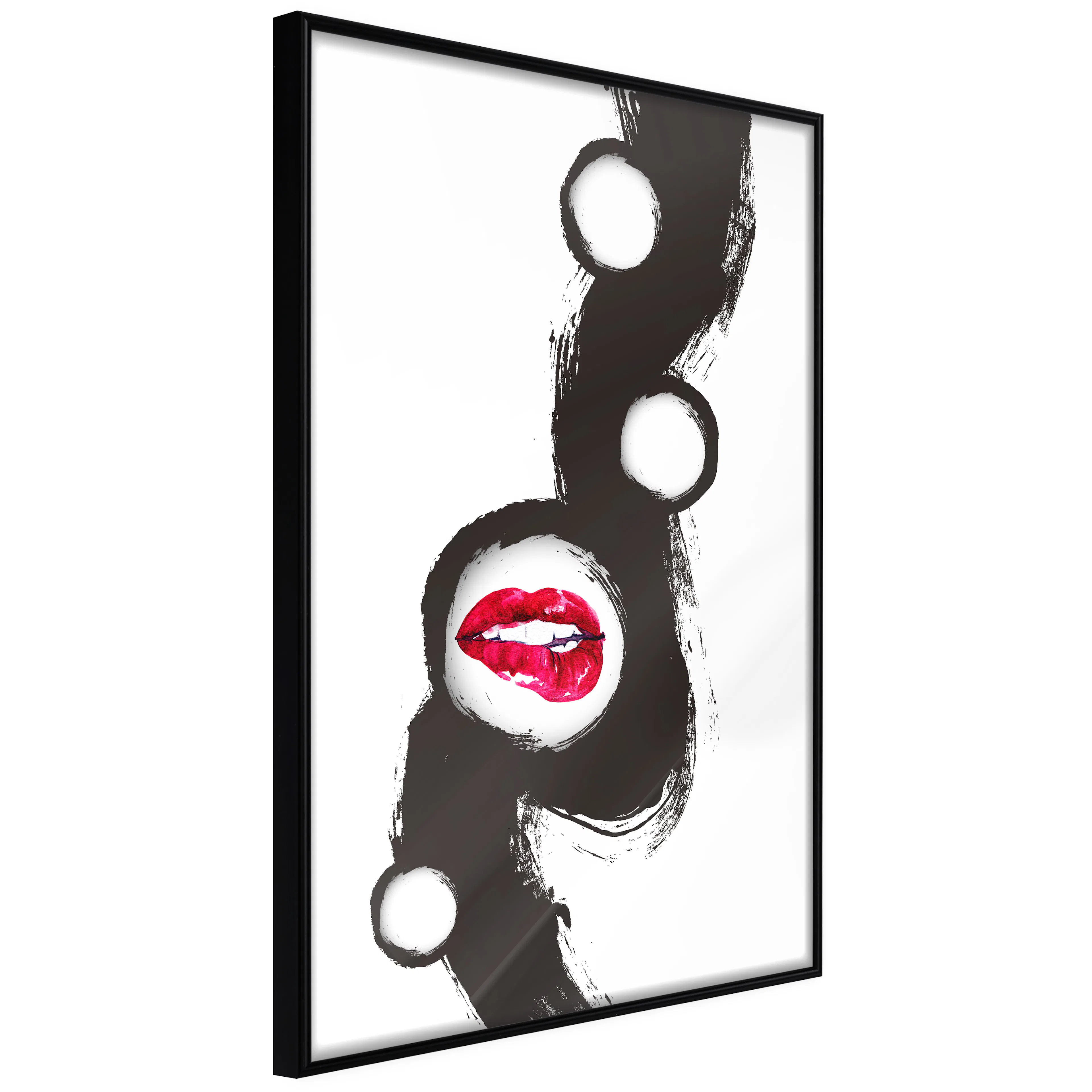 Affisch - Bitten Lips [Poster] 20x30 Svart ram, 20x30 cm