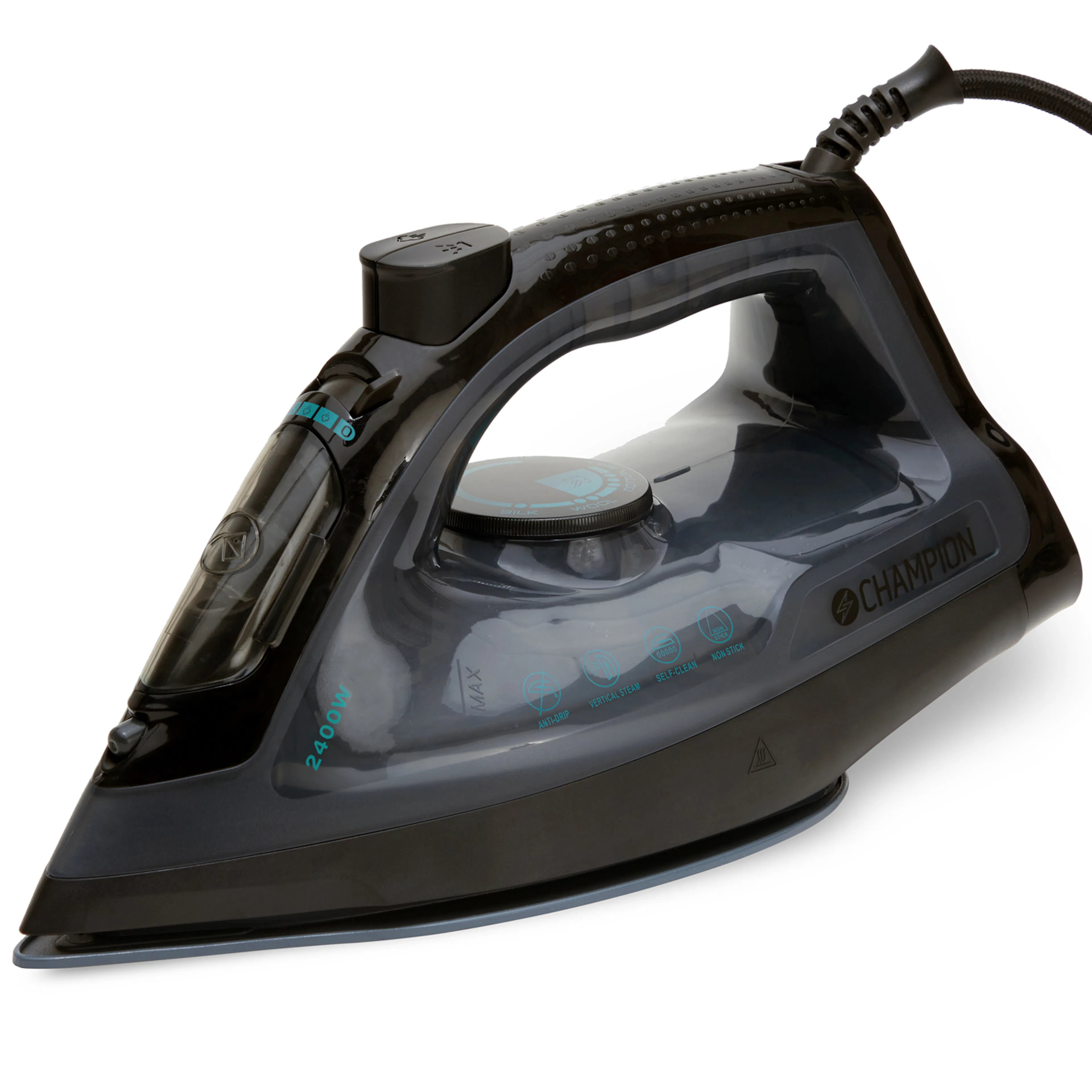 Ångstrykjärn Champion Ceramic 2400W SJ500 för Klädvård, Svart
