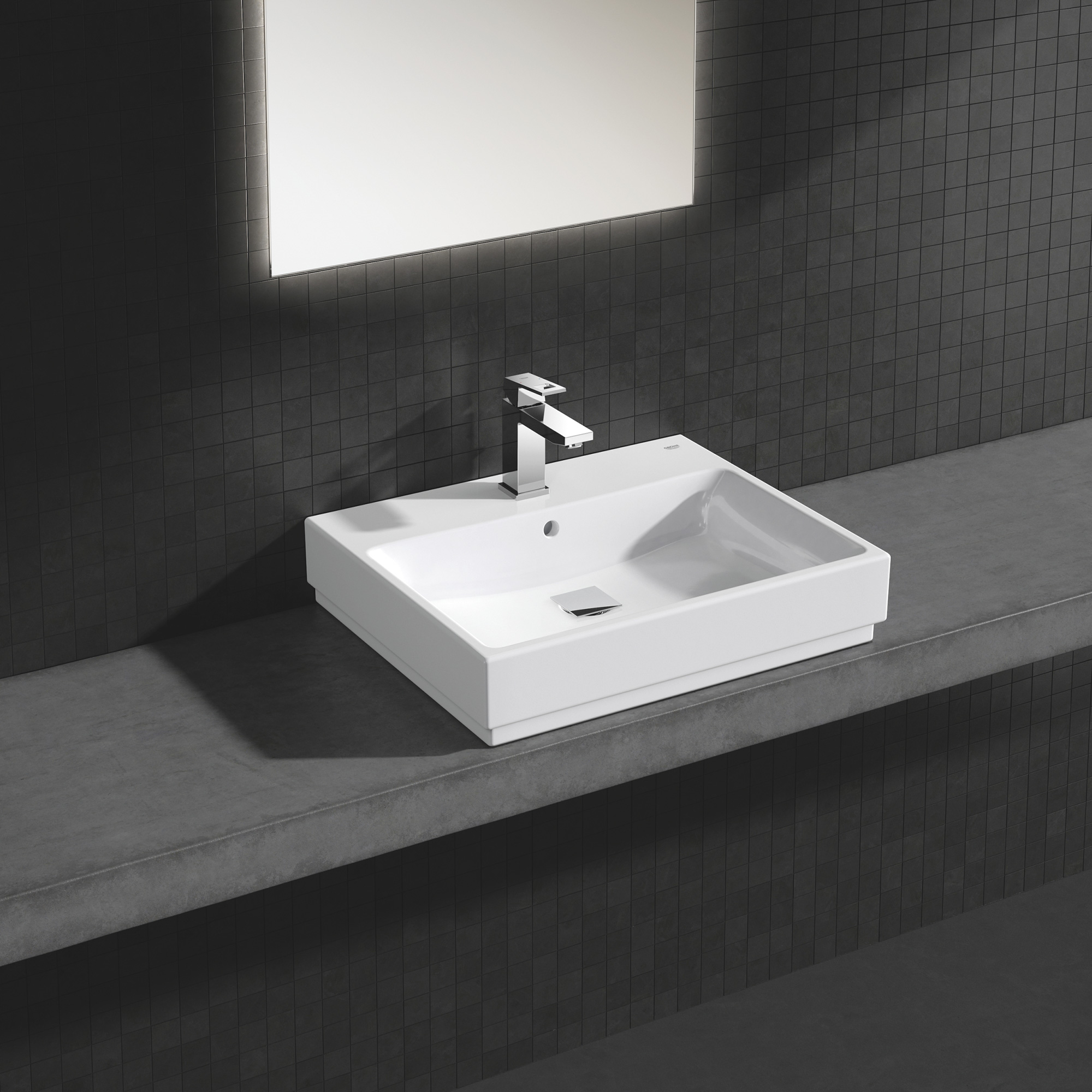 Tvättställ Grohe Cube Ceramic 39477 60 cm Bänktvättställ