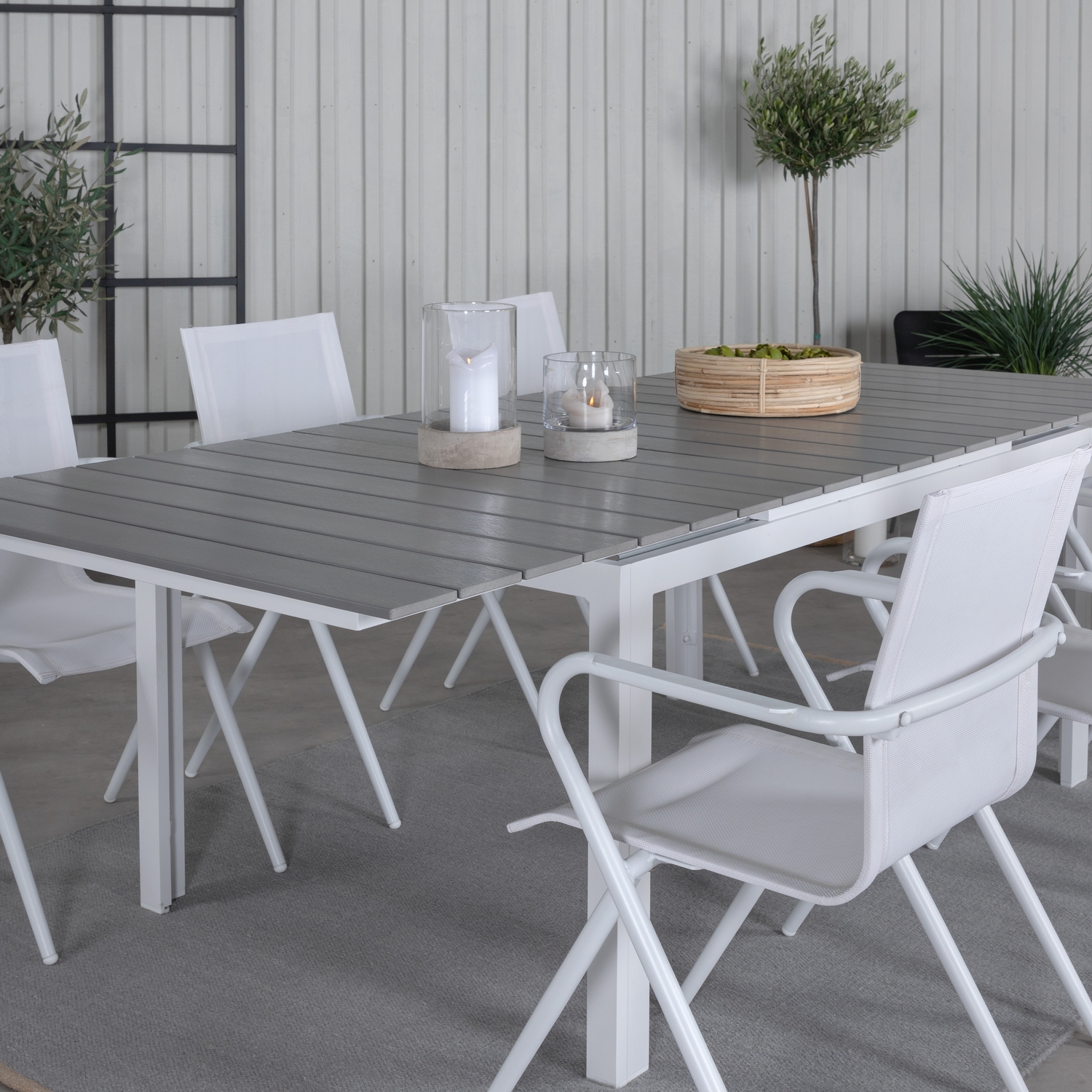 Matgrupp Venture Home Lova 160 Vit med 6 Aspen Matstolar