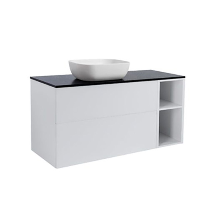A IS90+30Ö GRÅ BS SV+TS REKVIT Färg: Ljusgrå, Färg Tvättställ: Vit, Färg Bänkskiva: Svart, Rektangulär Form, Storlek: 740x1210 mm