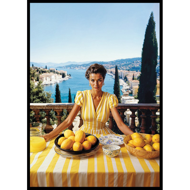 Poster Gallerix Femme Et Citrons