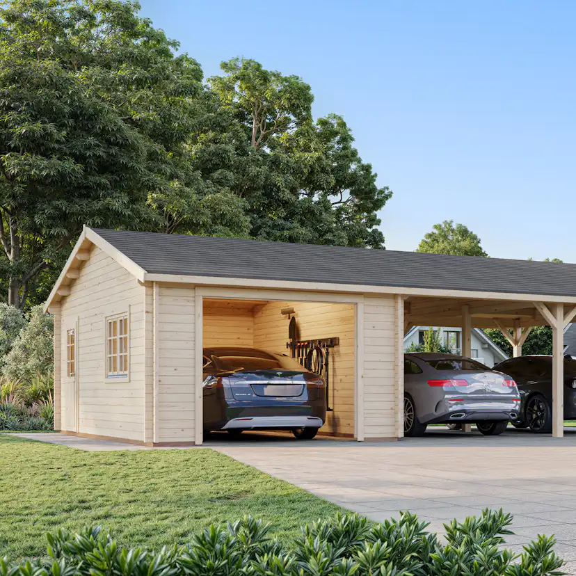 Garage Palmako Roger med Carport 53,1 m2