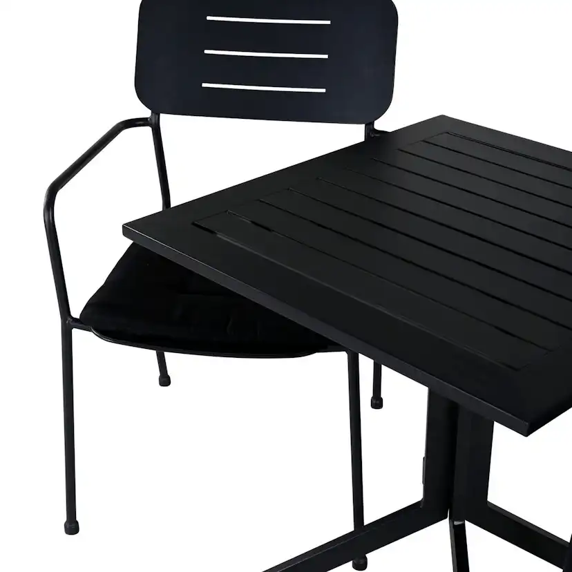 Way café table 70*70+Nicke Dining chair w. armrest - Black S Svart
